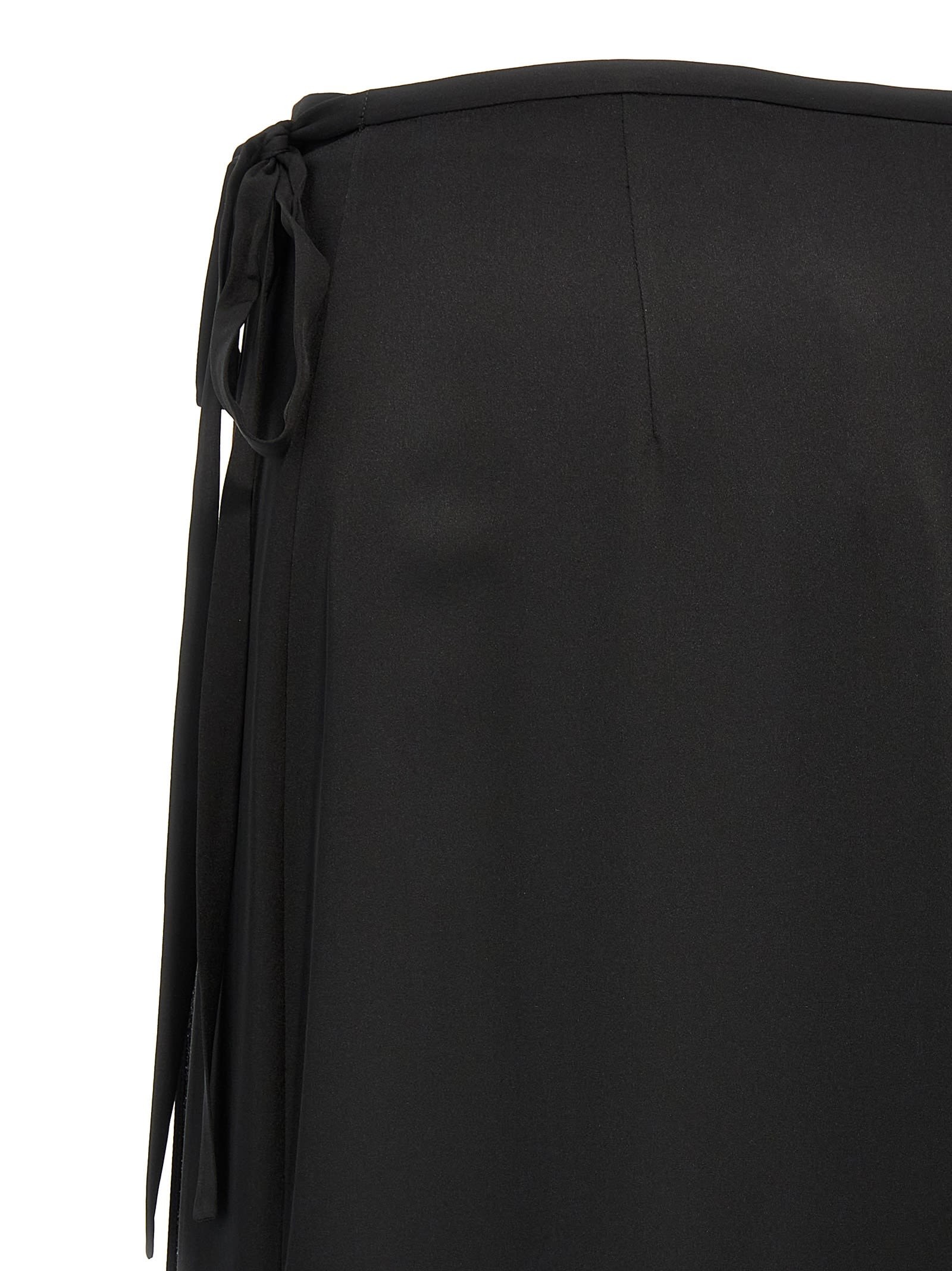 Theory Trouser Linen Midi Skirt In Black