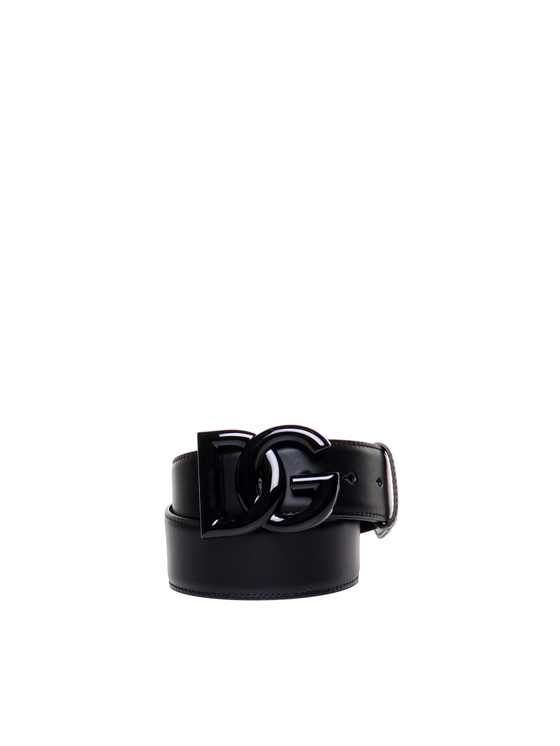 Dolce & Gabbana Logo Leather Belt In Nero