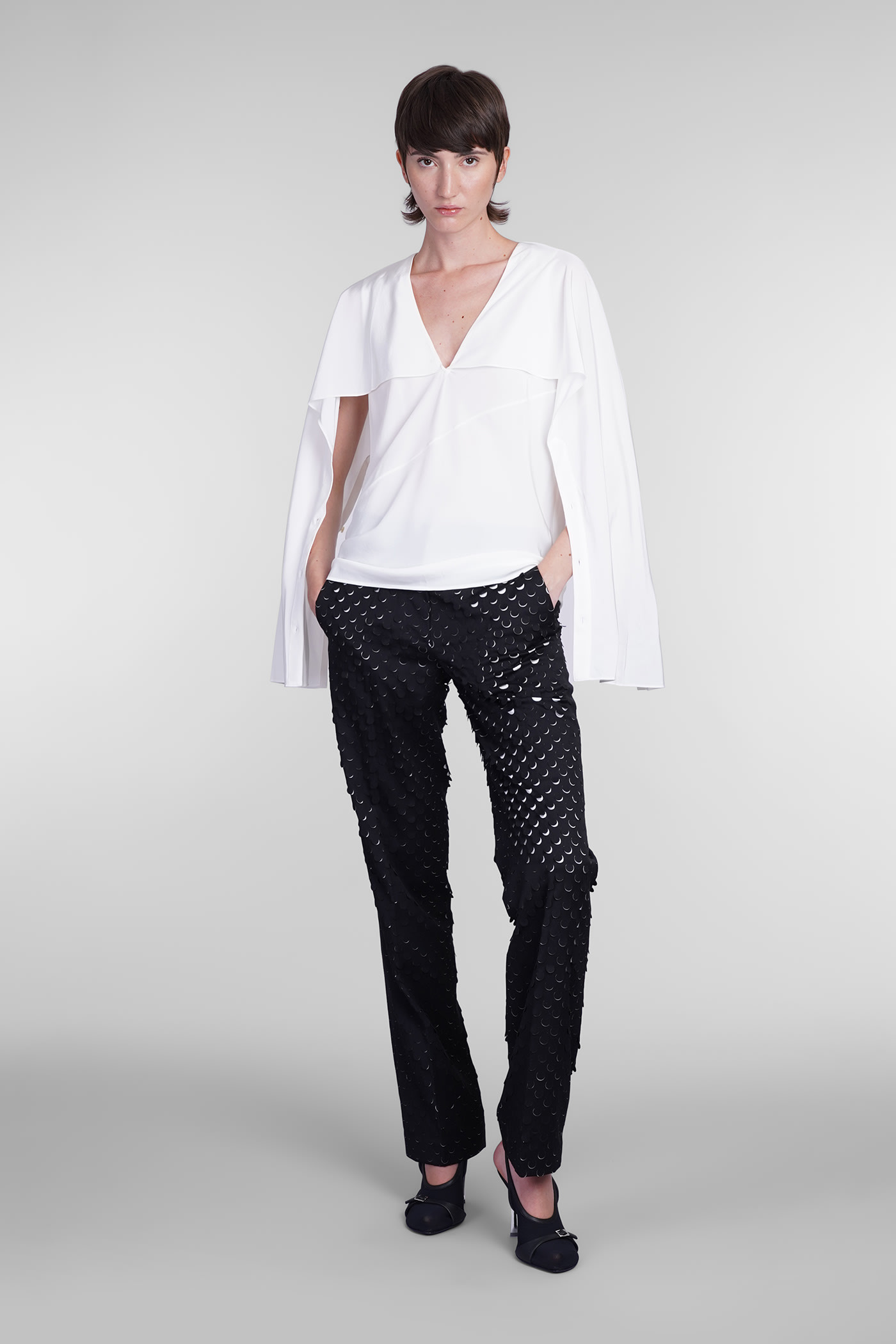 Shop Helmut Lang Blouse In White Silk