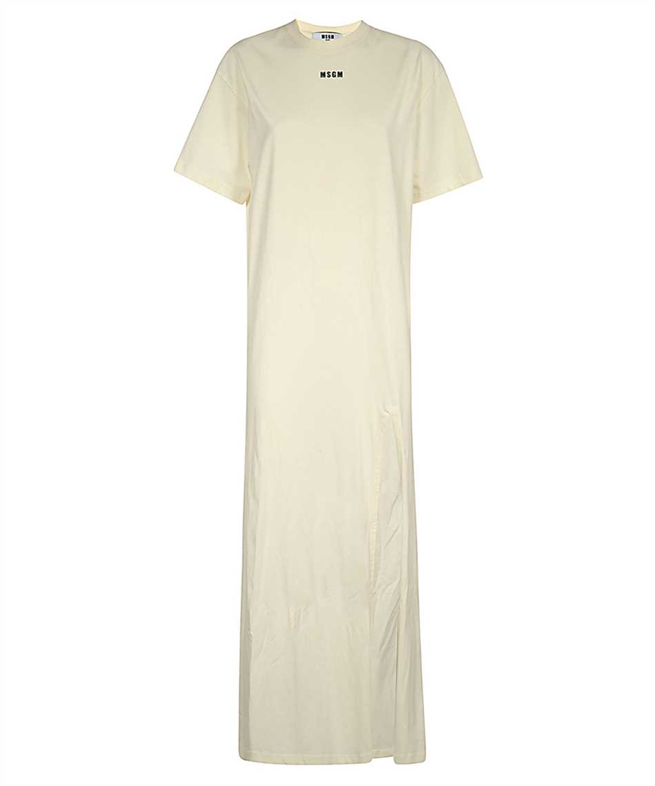 Msgm Knee Length Dress Crew Neck In Neutral