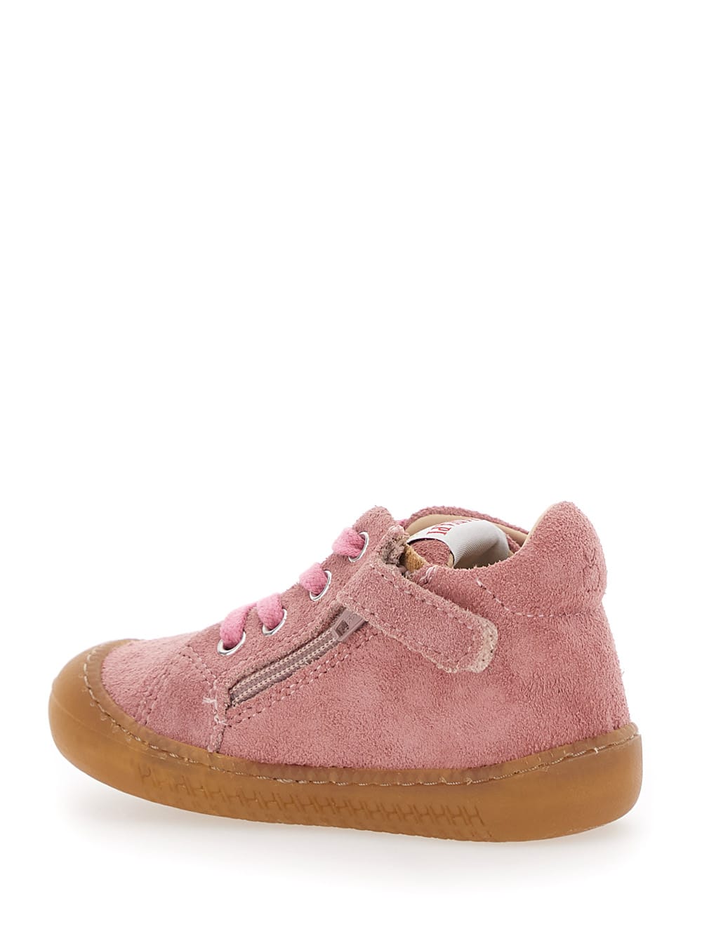 Pom D'api Pink Sneaker With Logo Printed On The Tongue In Rubber Baby In Pink