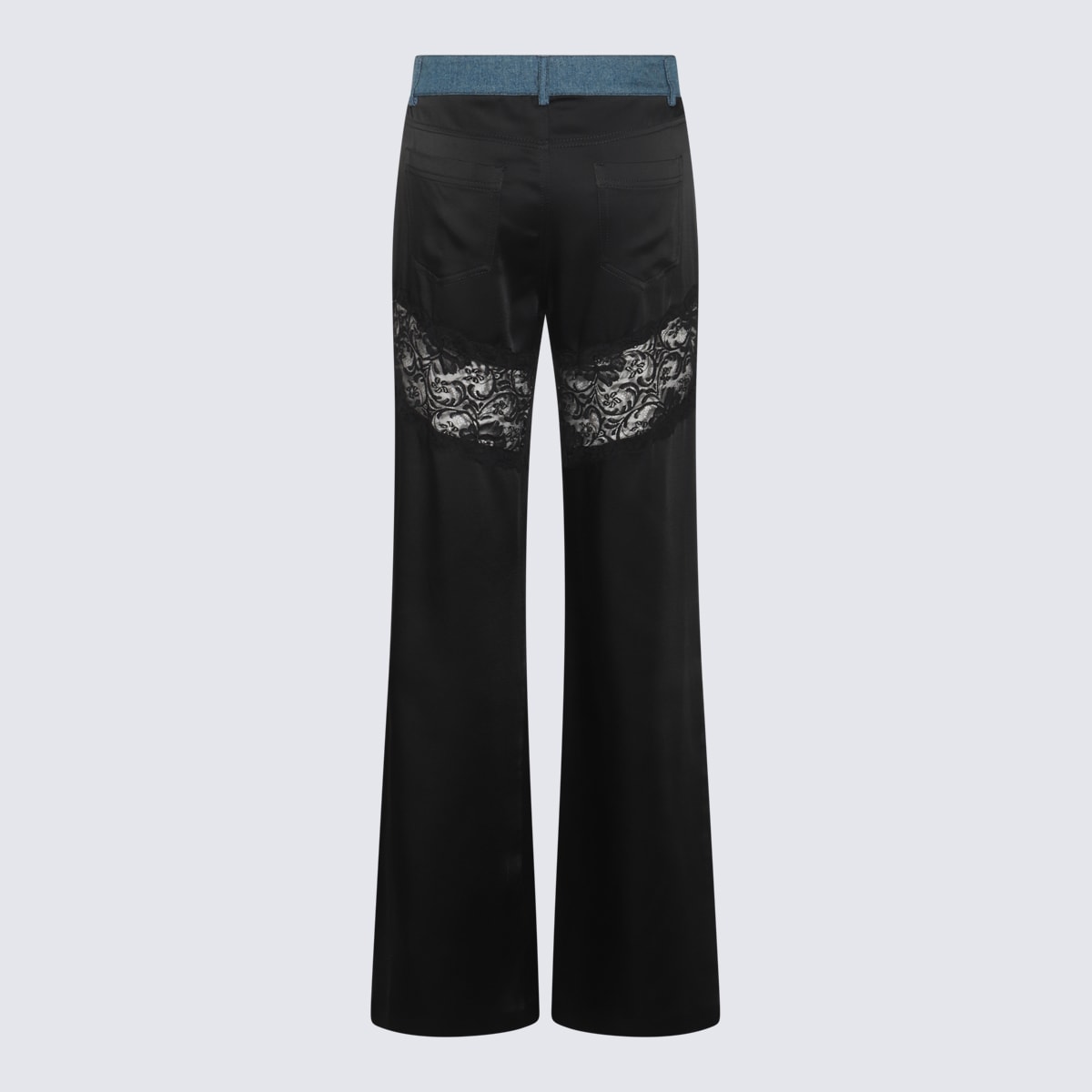 Shop Blumarine Black Denim Pants In Black/denim