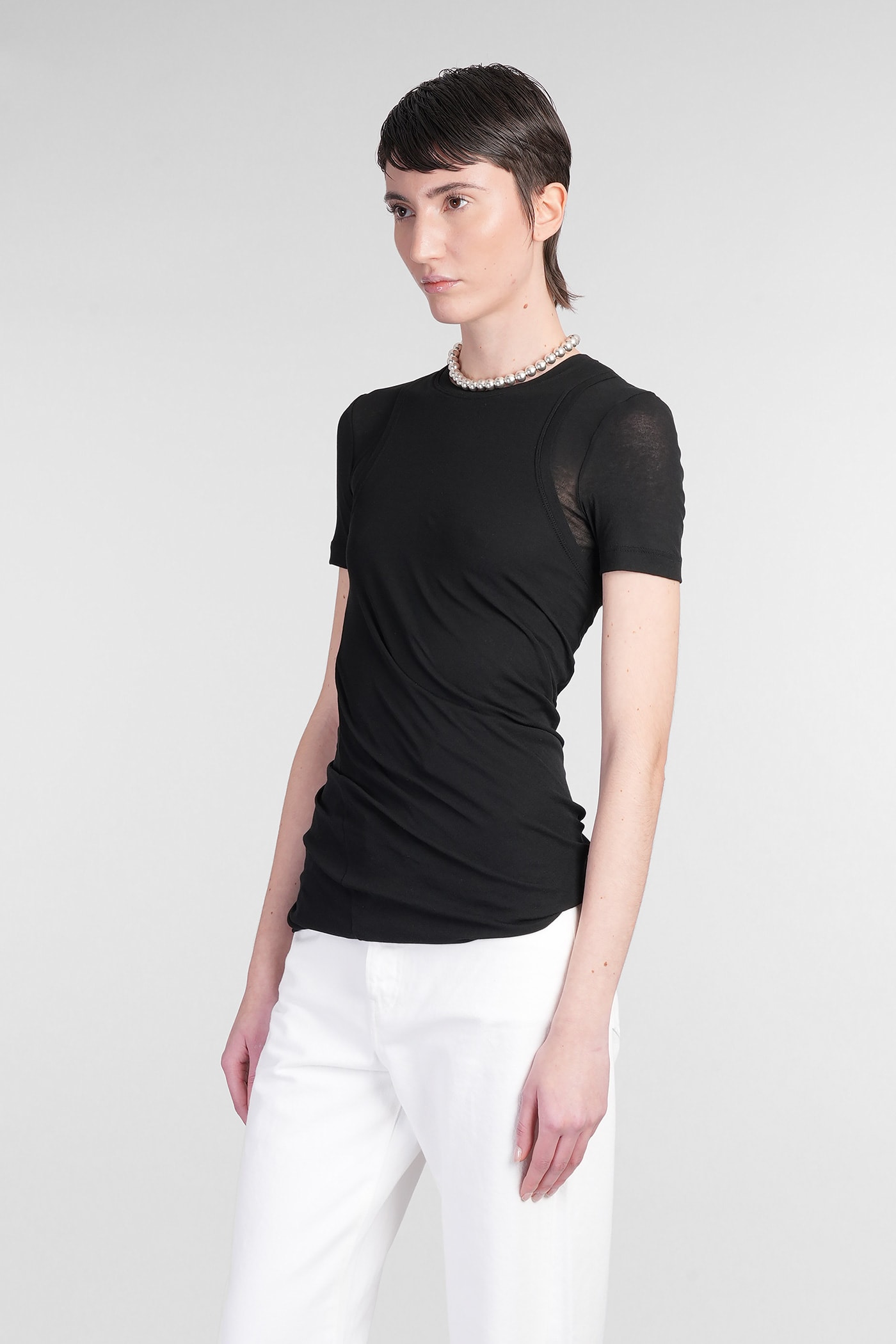 Jil Sander Top Cn Ls T-shirt In Black Cotton In Black