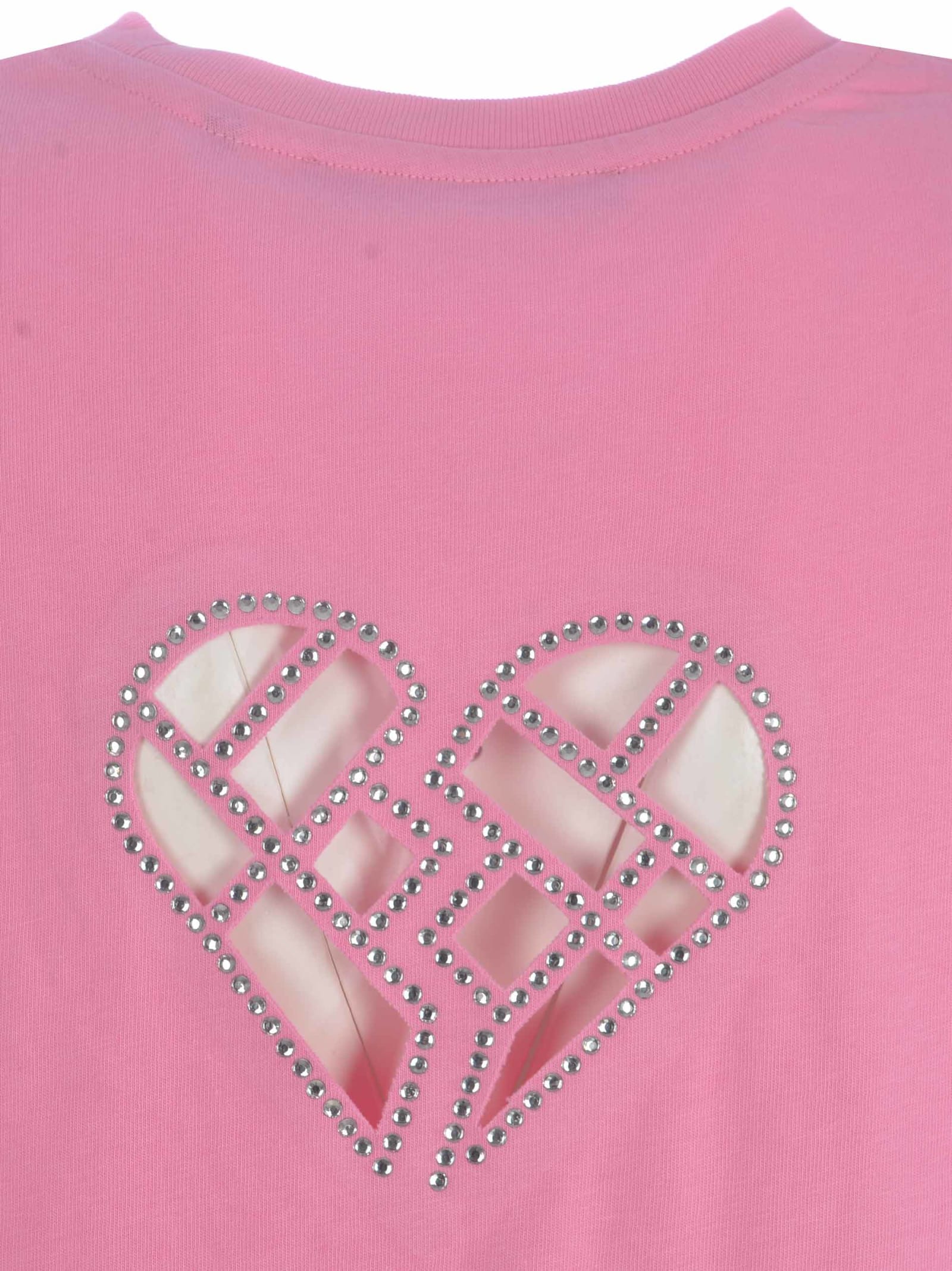 Shop Rotate Birger Christensen T-shirt Rotate Heart In Cotton In Rosa