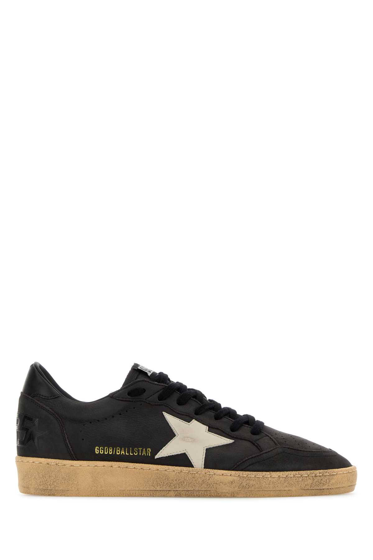 Shop Golden Goose Black Leather Ball Star Sneakers In Grey