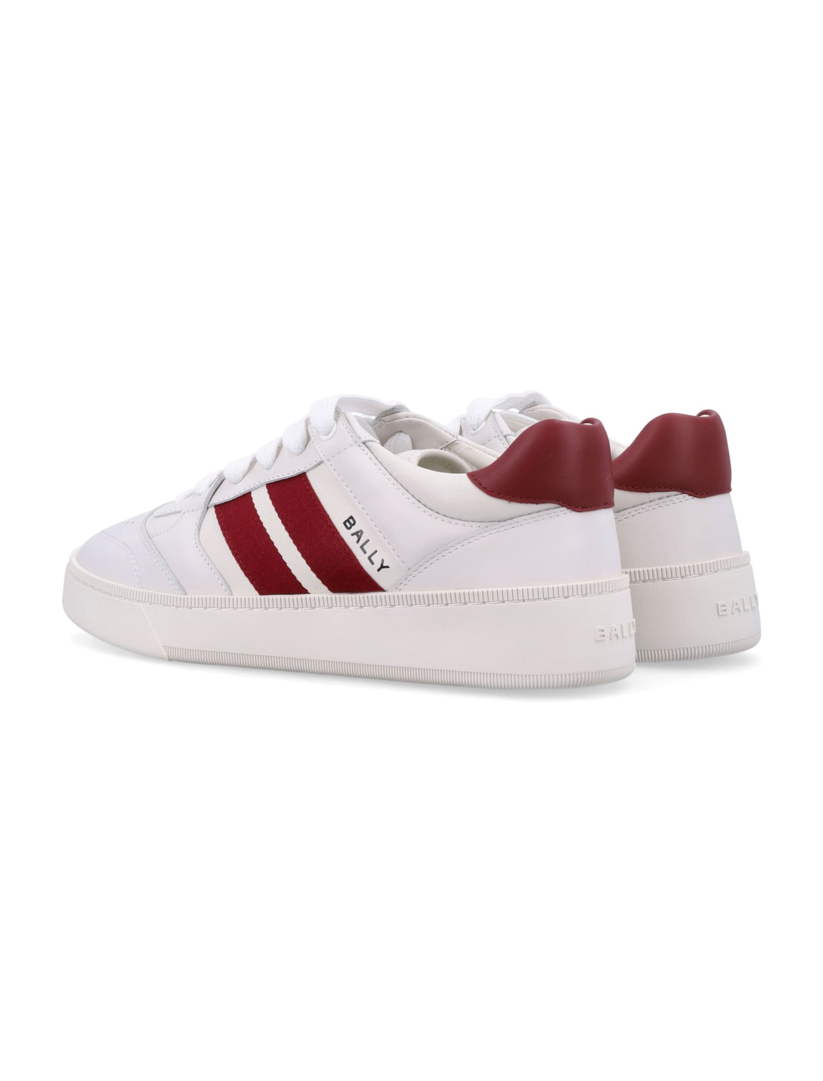 Shop Bally Rebby Sneakers In White/red