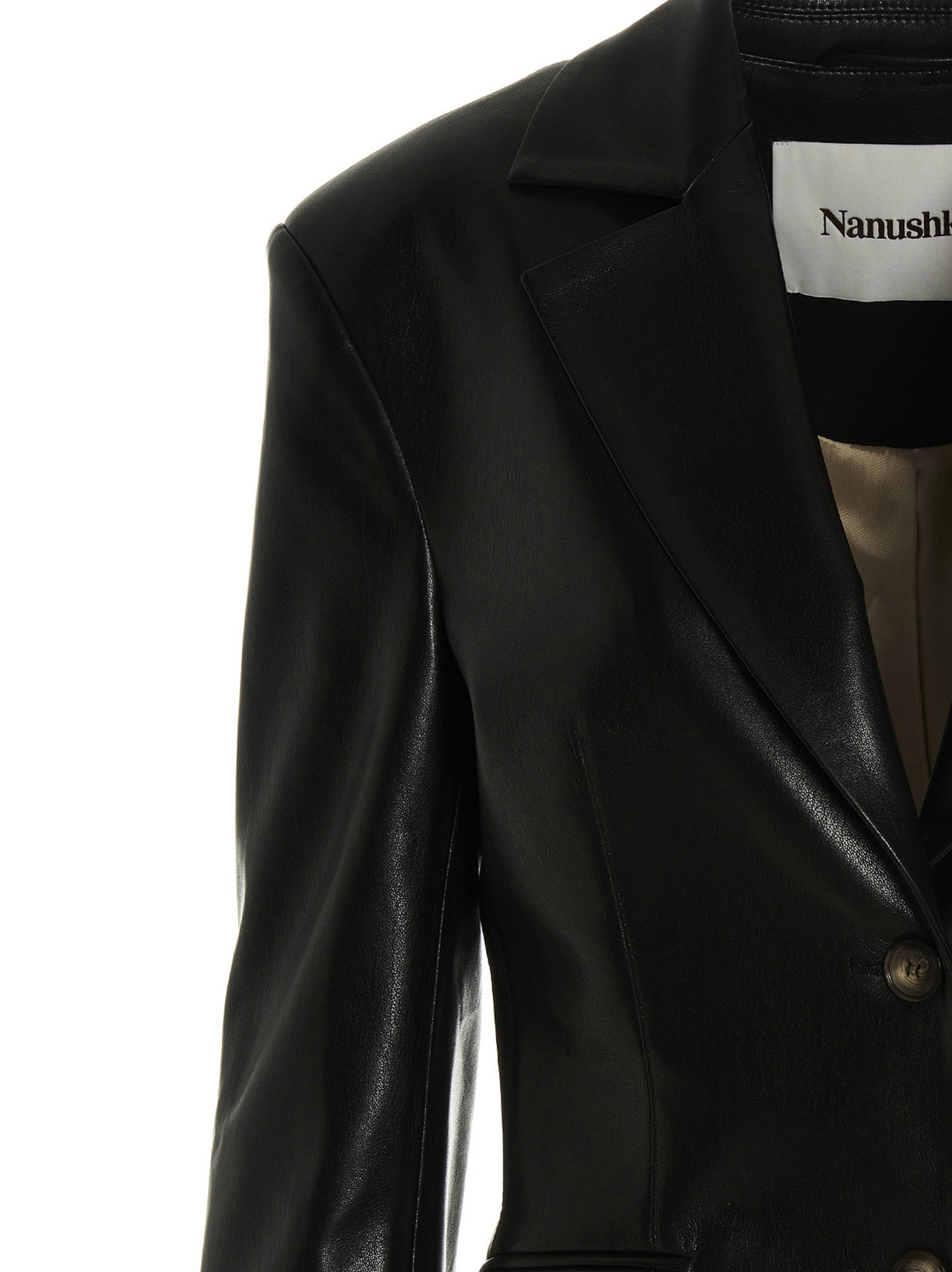 Shop Nanushka Hathi Blazer Jacket In Nero