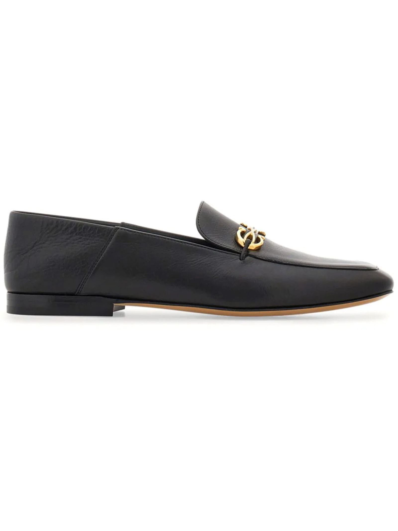 Shop Ferragamo Black Calf Leather Loafers