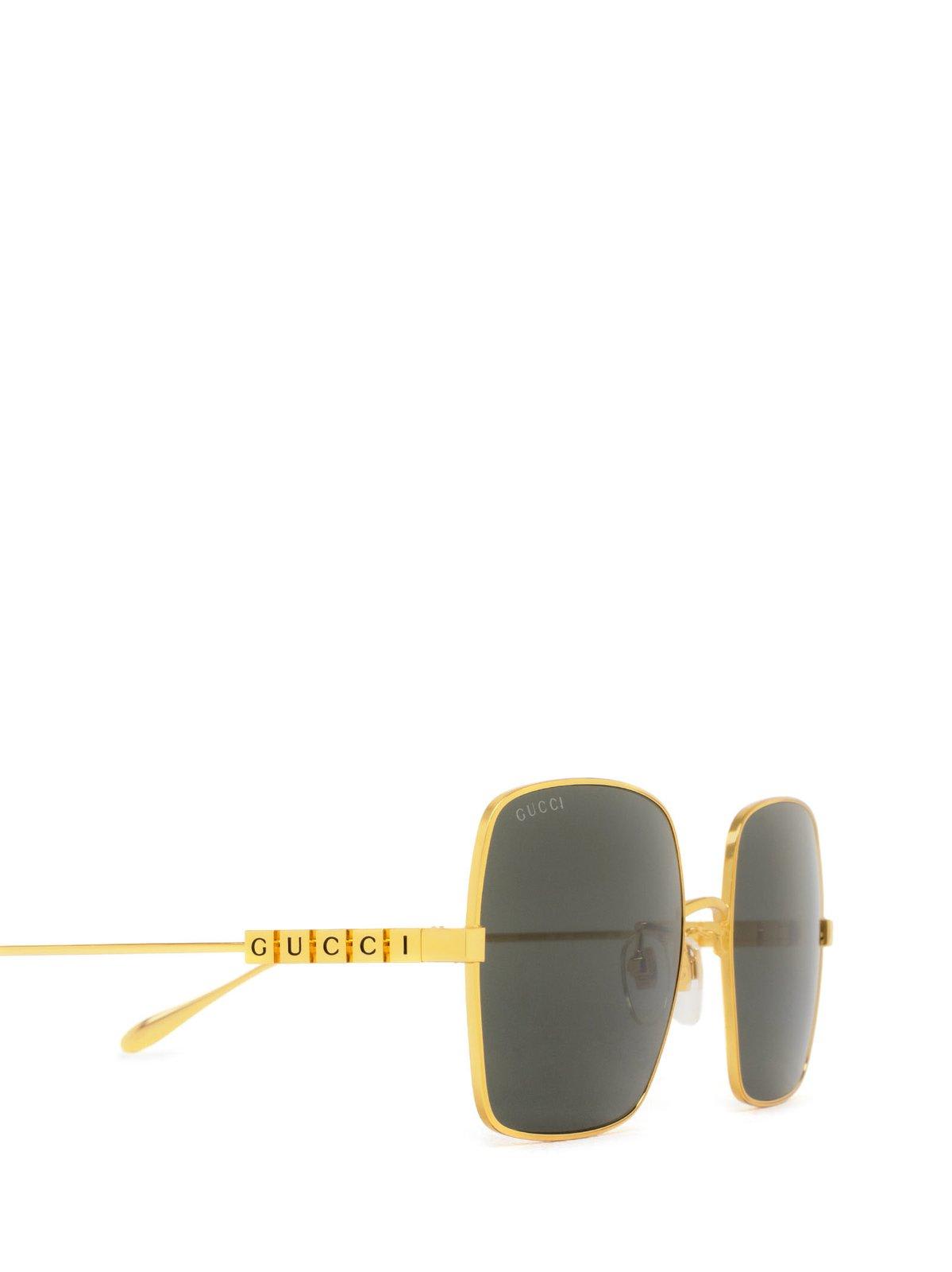 Gucci Rectangle Frame Sunglasses Sunglasses In Green