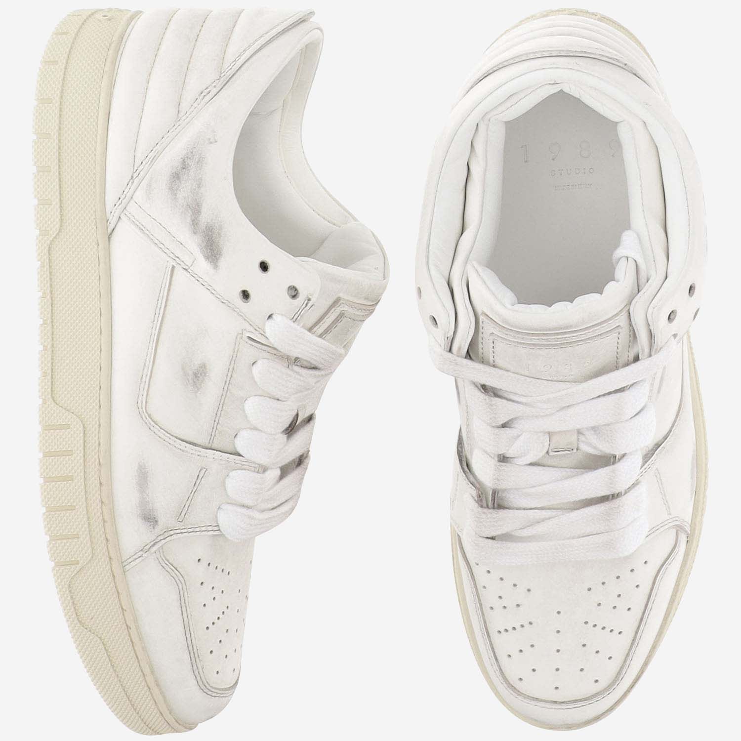 Shop 1989 Studio Vintage Effect Low Sneakers In Dirty White