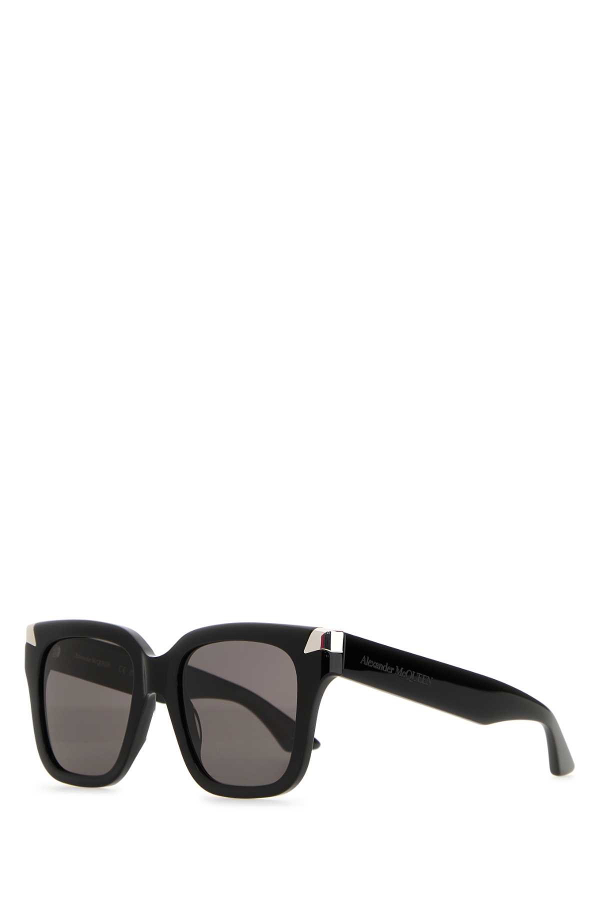 Shop Alexander Mcqueen Black Acetate Punk Rivet Sunglasses In Blackblacksmoke