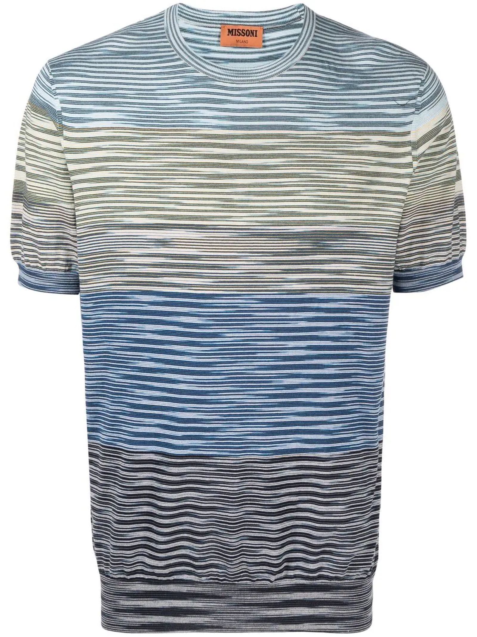 Missoni Blue And Grey Cotton T-shirt