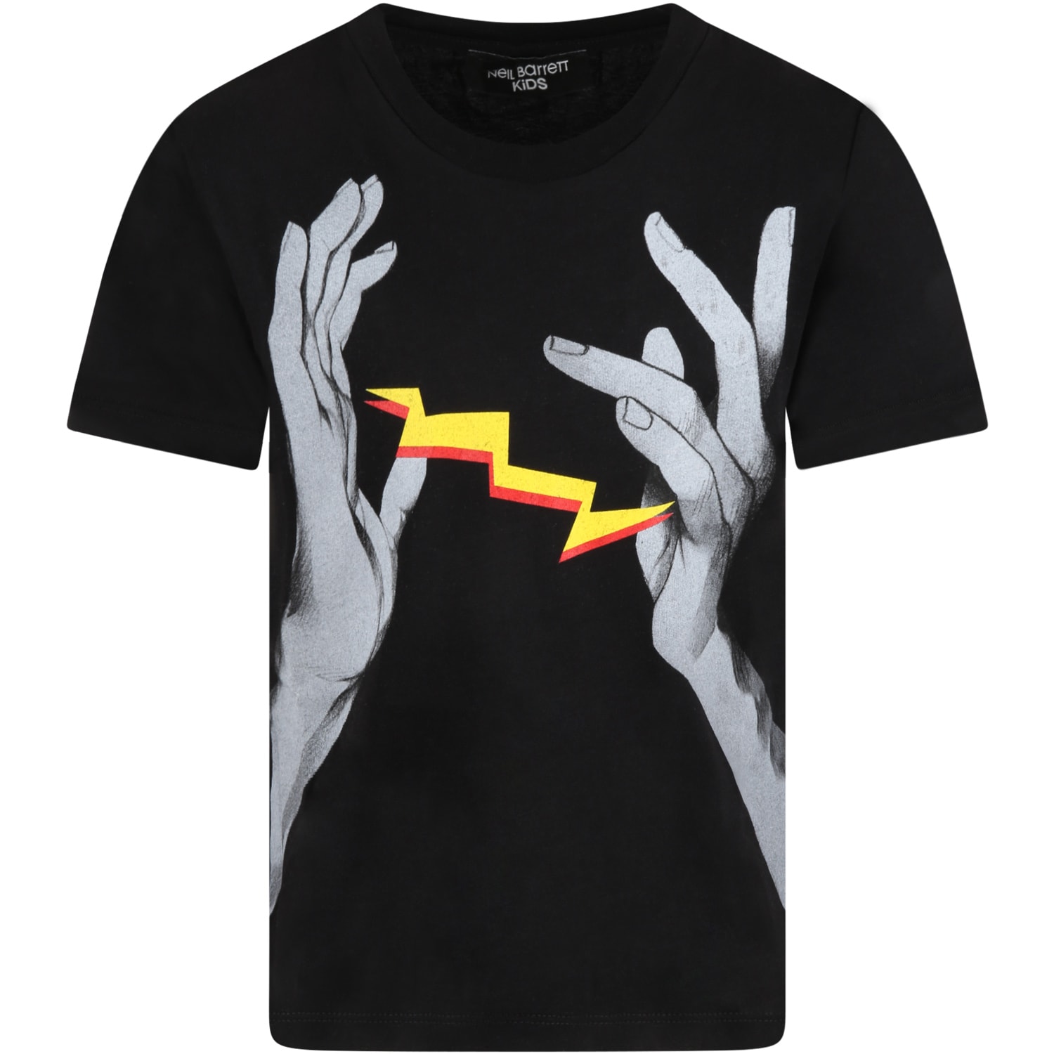 Neil Barrett Black T-shirt For Boy With Hands