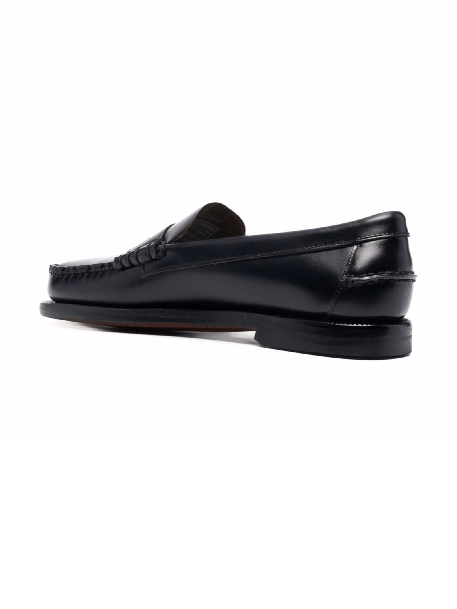 Shop Sebago Black Leather Loafers