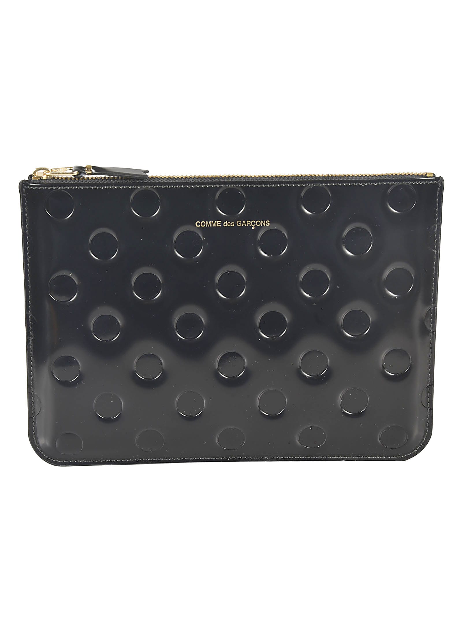 Dot Embossed Zip Clutch