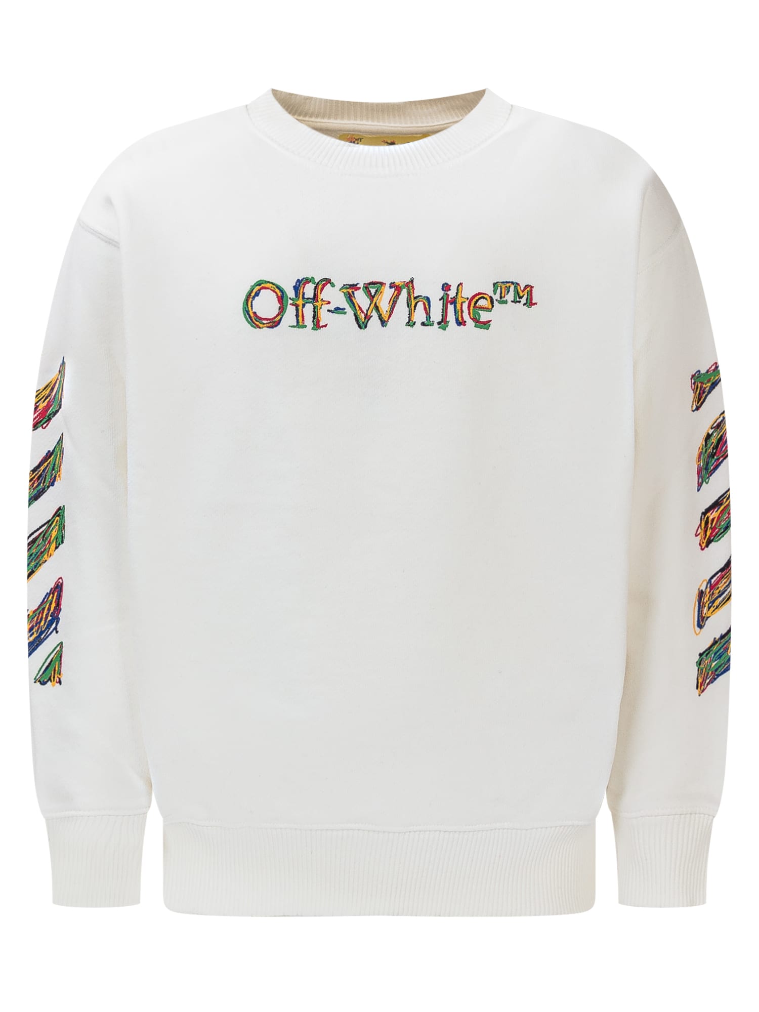 Shop Off-white Logo Sketch Sweatshirt In White Multicolor