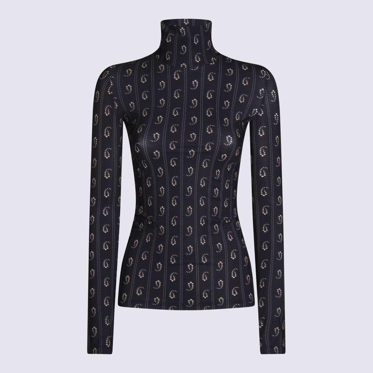 Tory Burch Printed Stretch-polyamide Top In Blue