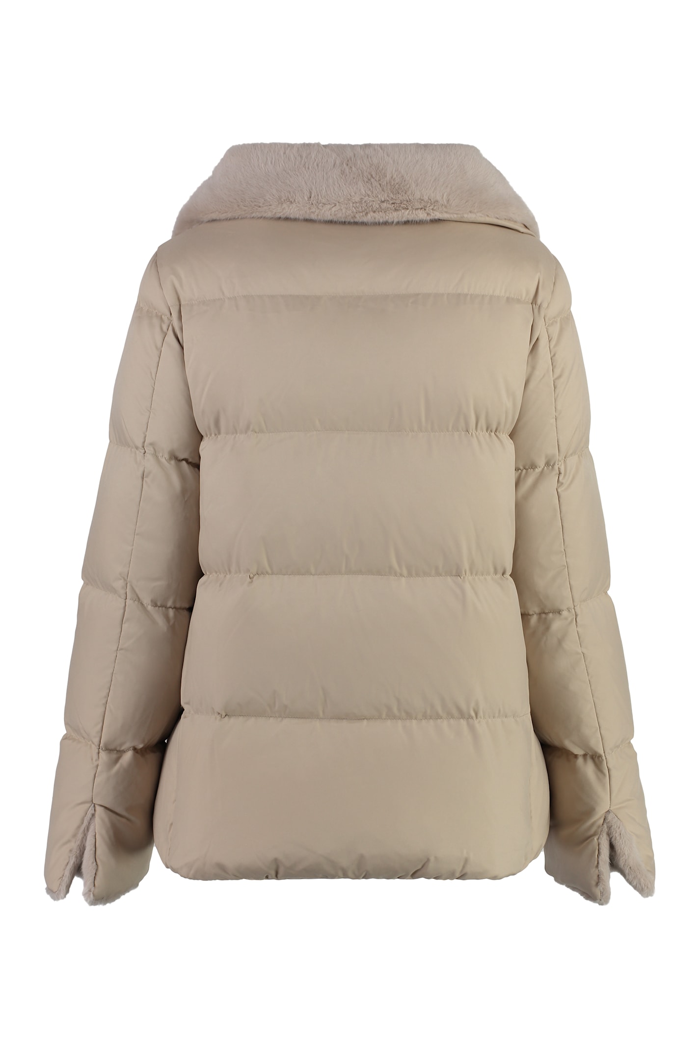 Shop Herno Full Zip Down Jacket In Beige