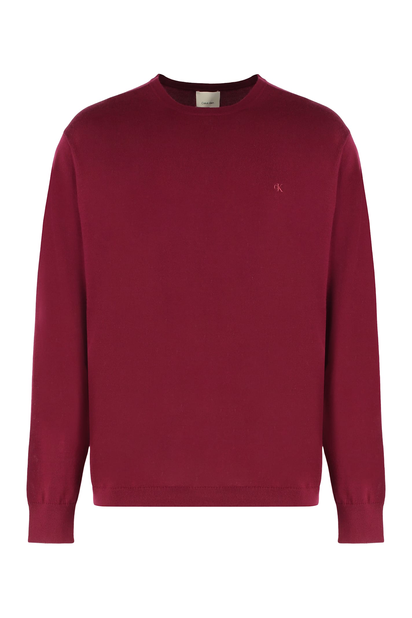 Calvin Klein Sweater With Round Neck In Wool In Red