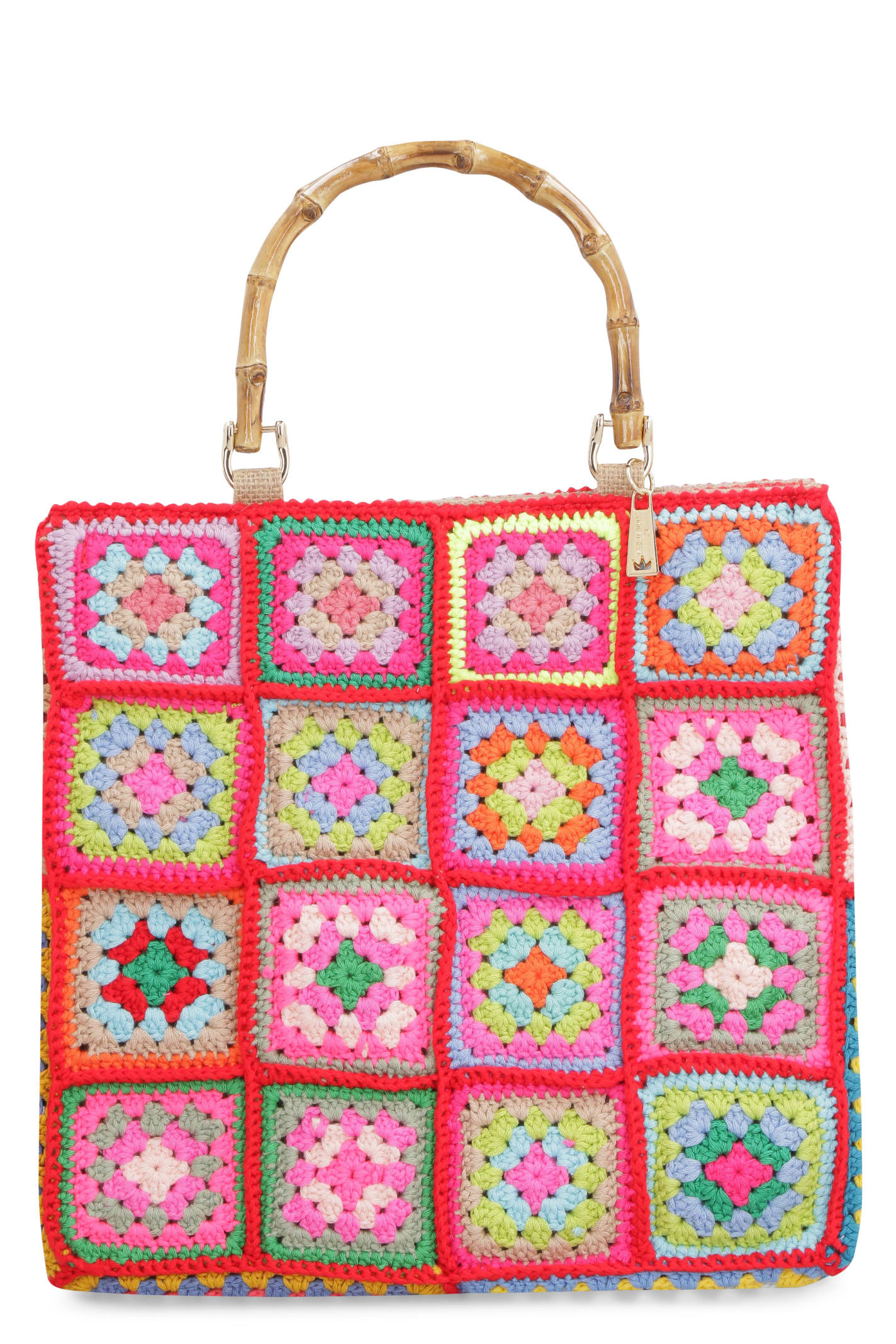 Lamilanesa Xc2 Crochet Effect Bag In Multicolor