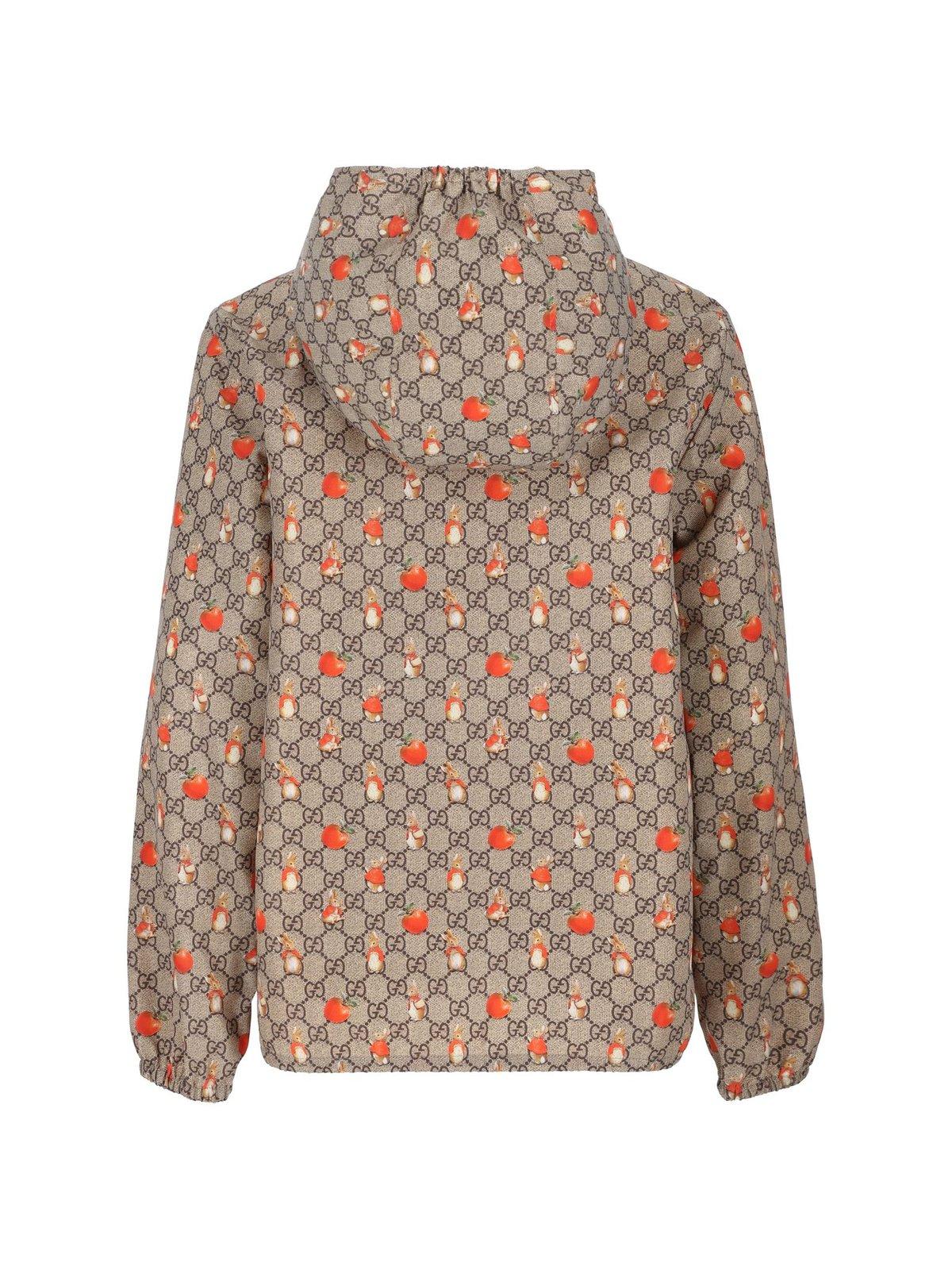 Shop Gucci Allover Printed Hooded Jacket