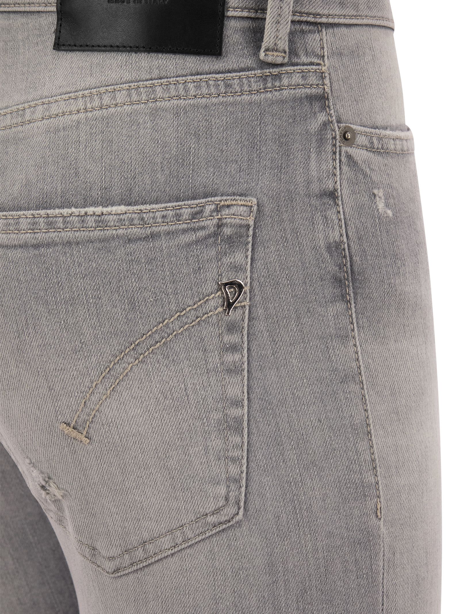 Shop Dondup Mandy - Super Skinny Bootcut Jeans In Stretch Denim In Grey
