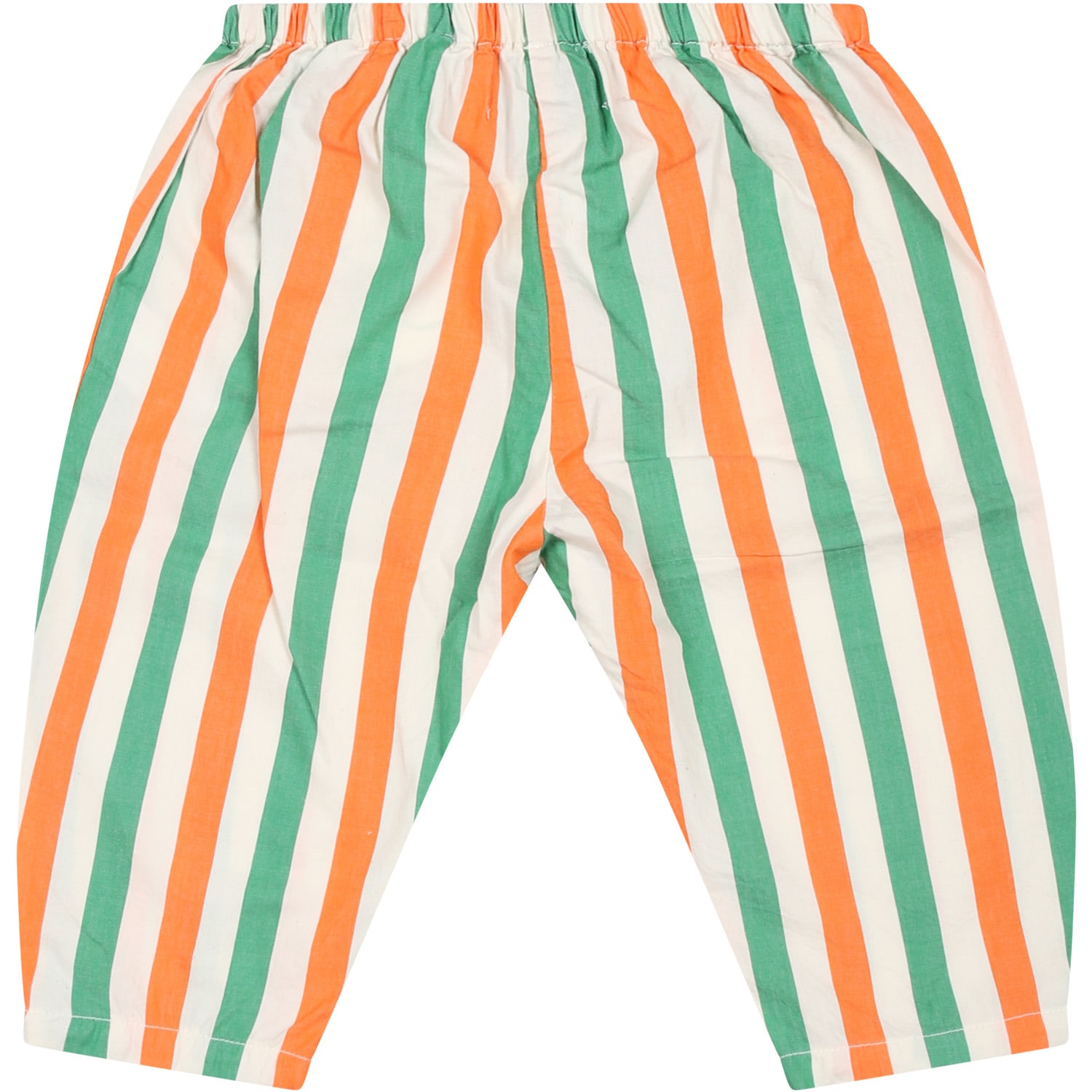 Shop Bobo Choses Ivory Trousers For Babykids With Logo In Multicolor