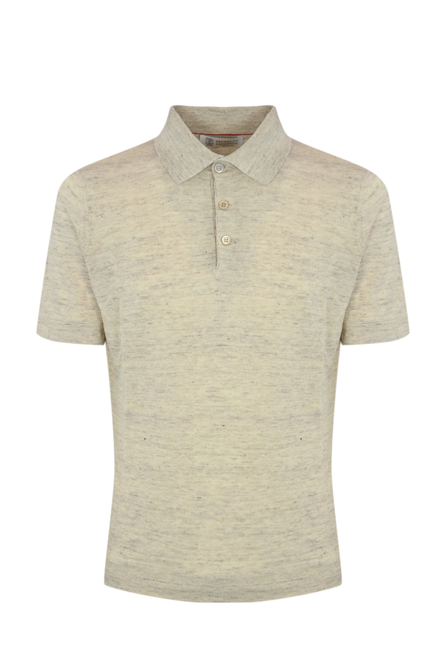 Brunello Cucinelli Polo Shirt In Linen And Cotton In Juta