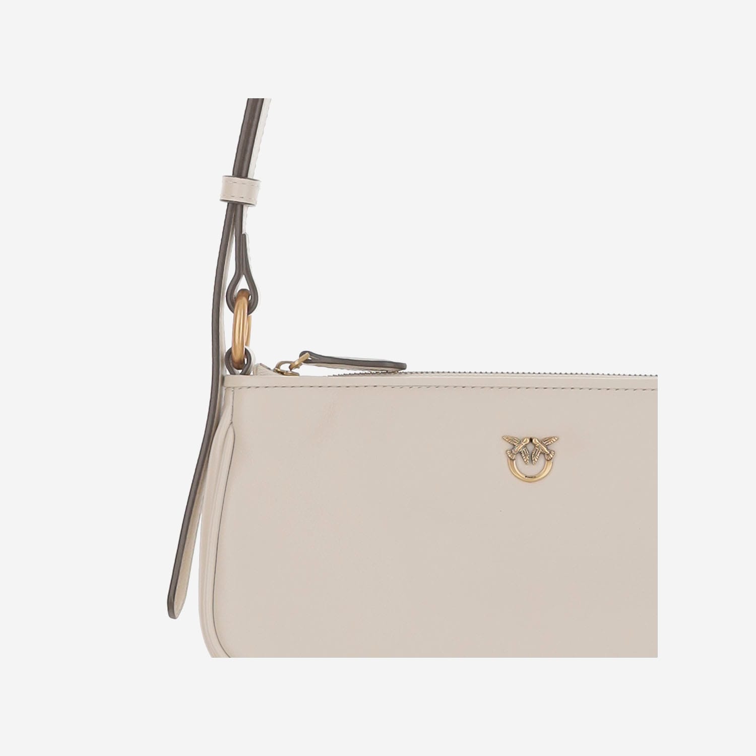 Pinko Mini Half Moon Baguette Leather Bag With Logo