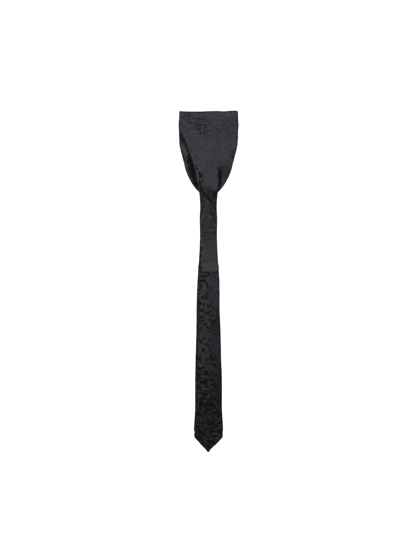 Saint Laurent Neud Tie In Silk In Black