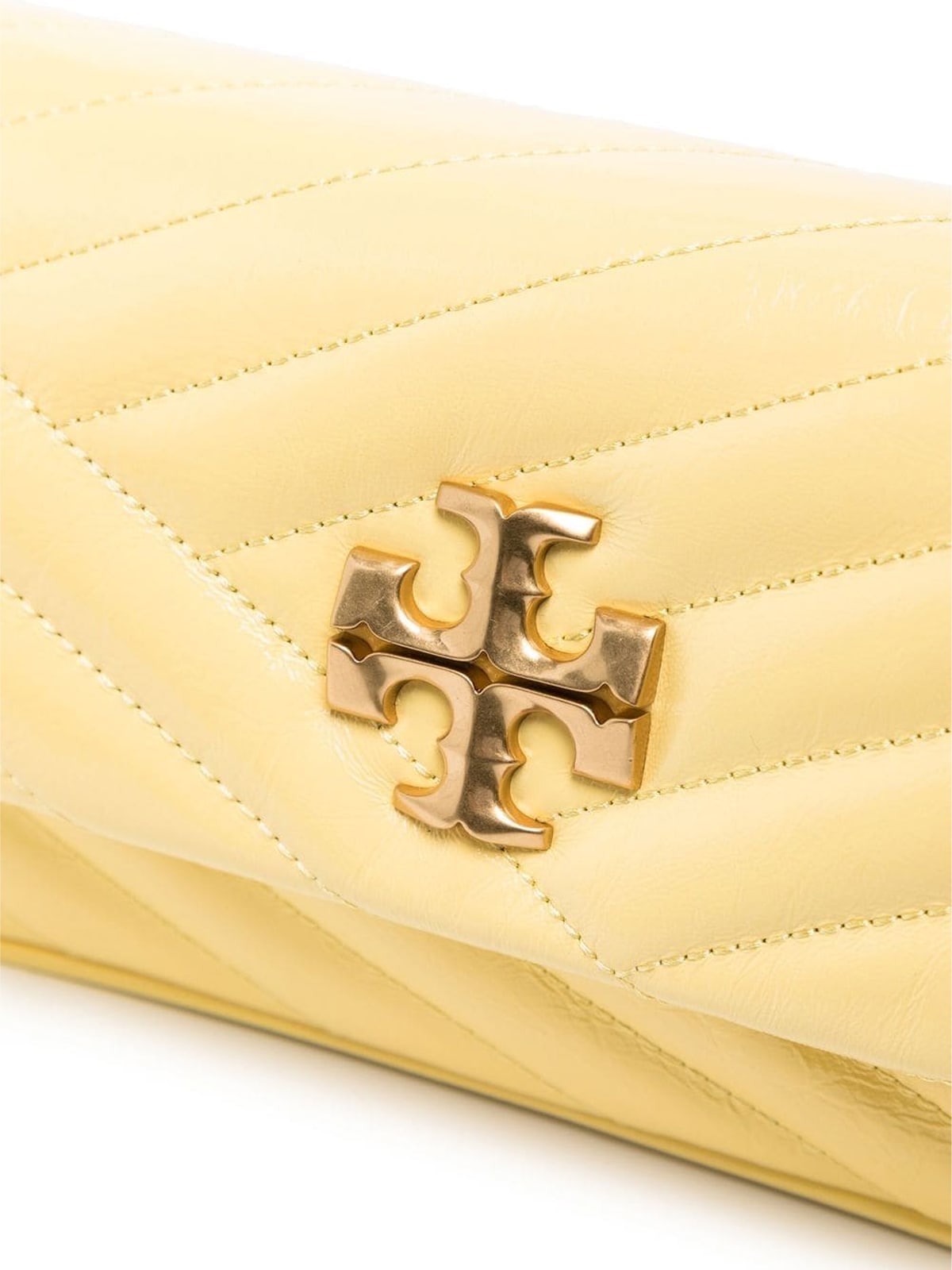 Tory Burch Kira Chevron Patent Small Flap Shoulder Bag Yellow