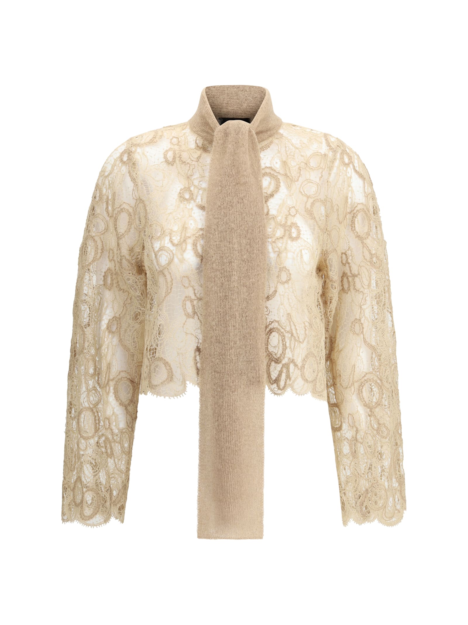 Lace Cropped Shirt