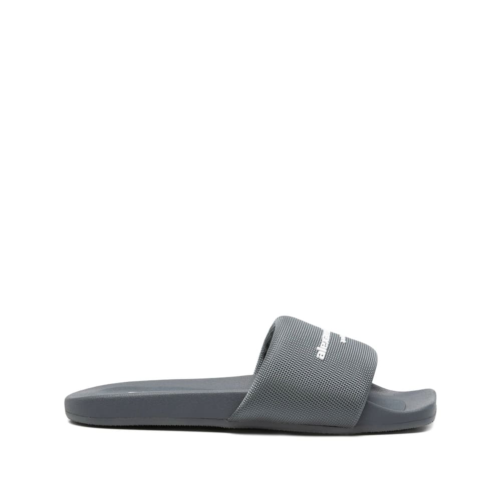 Alexander Wang Women Logo Slide Sandals In Black
