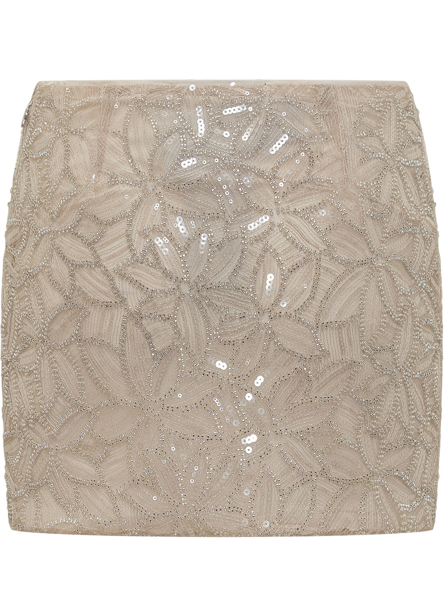 Shop Rotate Birger Christensen Sequins Flowers Skirt In Silver Birch