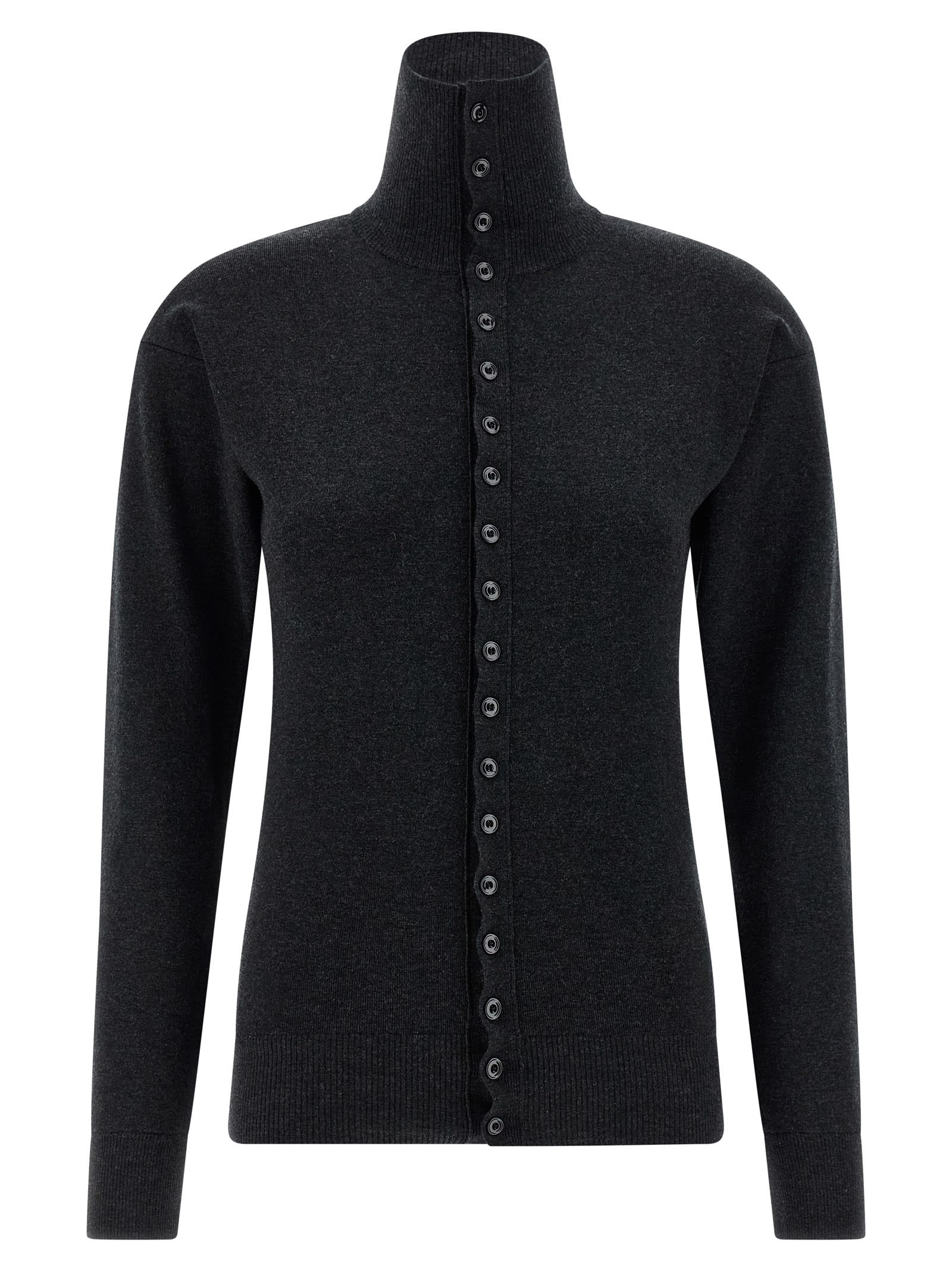 Lemaire Grey Buttoned Fitted Cardigan In Gray