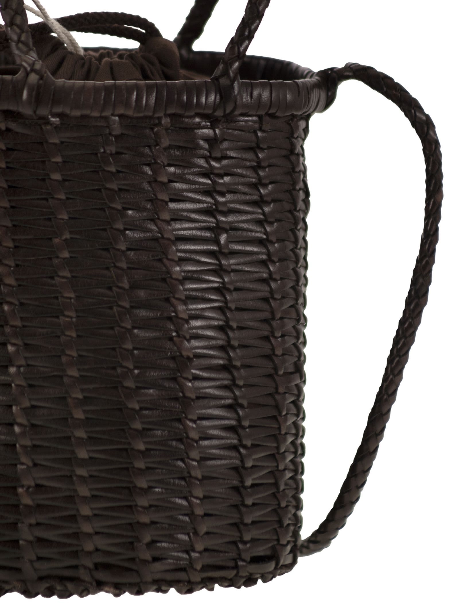 Dragon Diffusion Woven-leather Bucket Bag In Brown