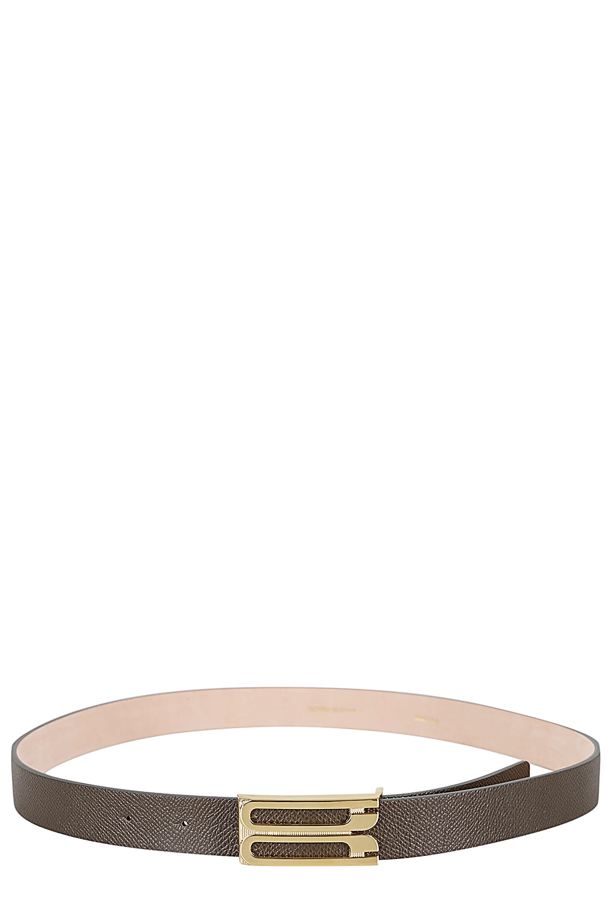 Shop Victoria Beckham Regular Bbuckle Belt In Khaki