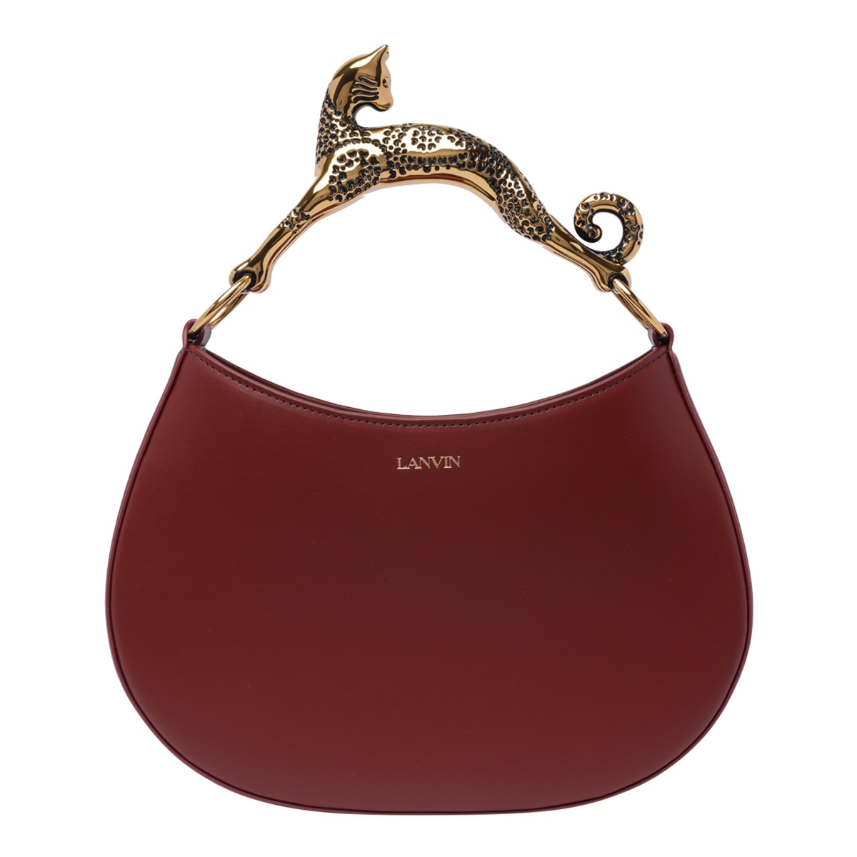 Shop Lanvin Cat Hobo Bag In Red