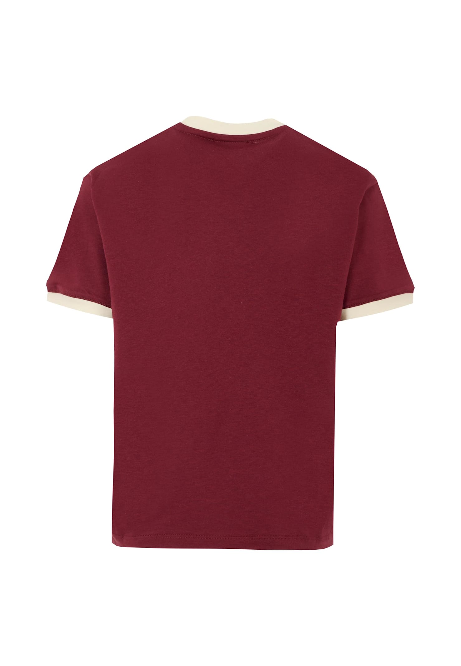 Msgm Logo-print Ringer-neck T-shirt In Burgundy
