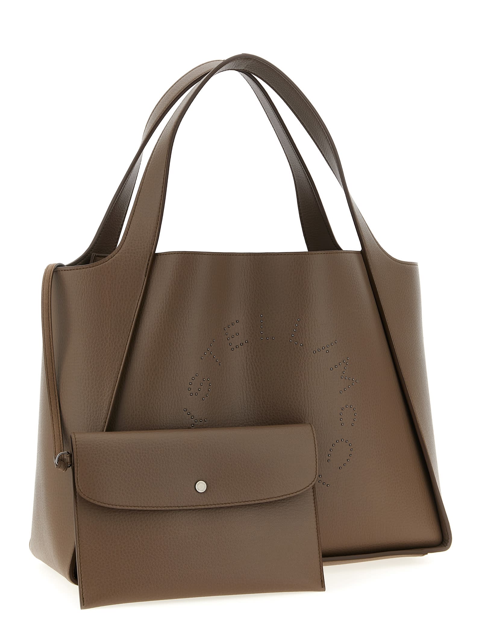 Stella Mccartney Logo-embellished Tote Bag In Brown