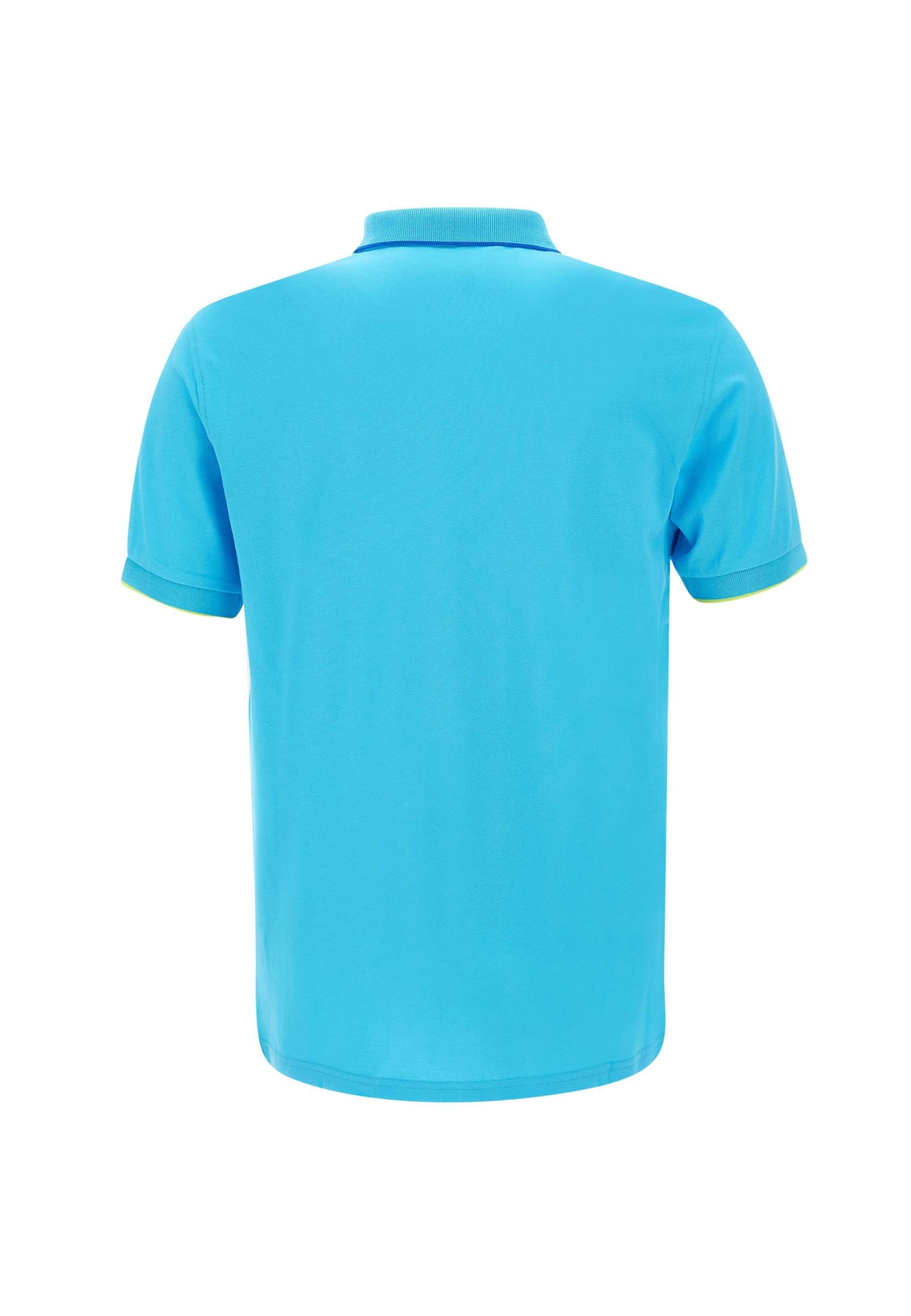 Shop Sun 68 Small Stripe Polo Shirt Cotton In Light Blue