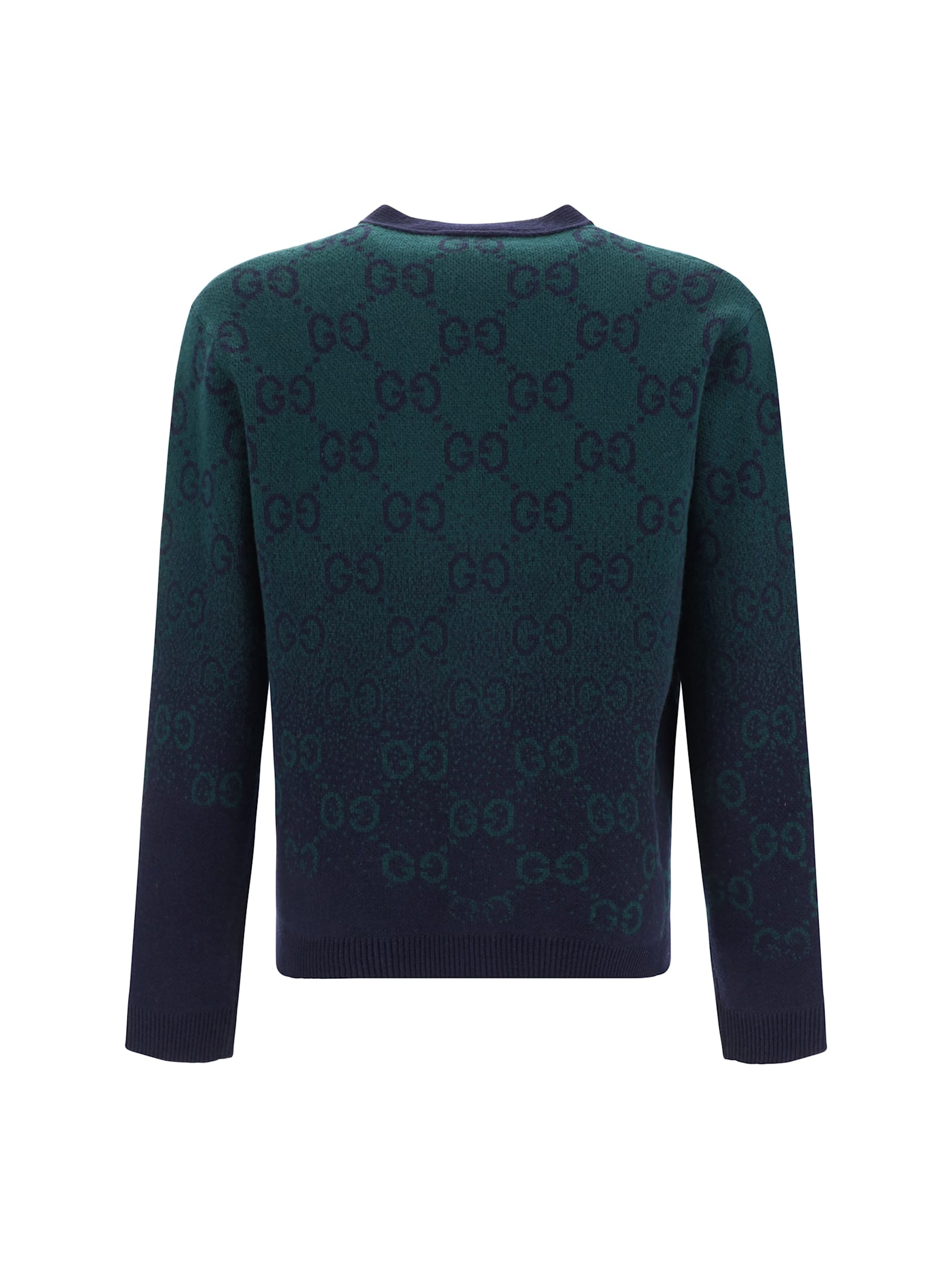 Shop Gucci Cardigan In Green/navy