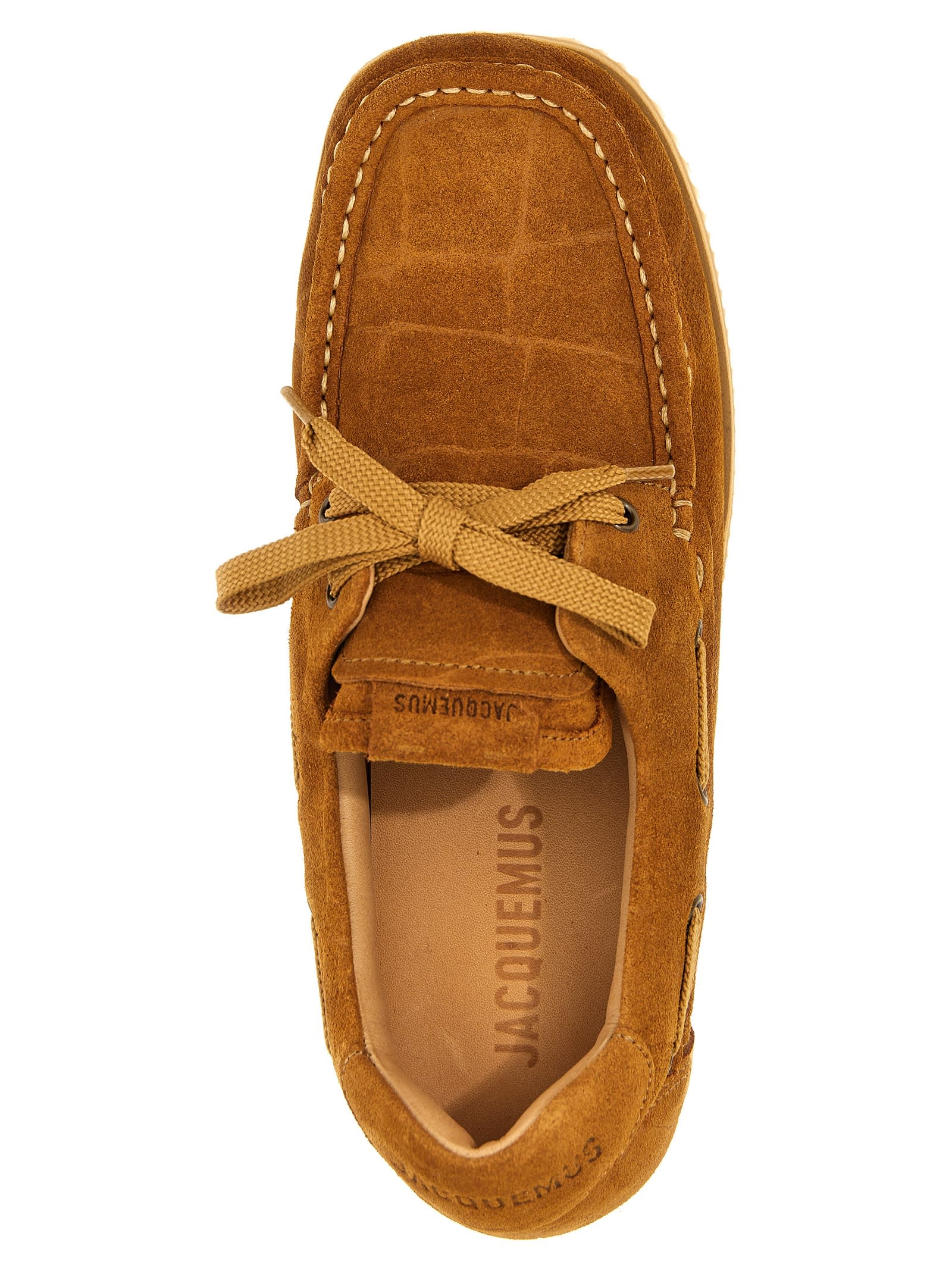 Jacquemus Les Batto Boat Shoe In Brown