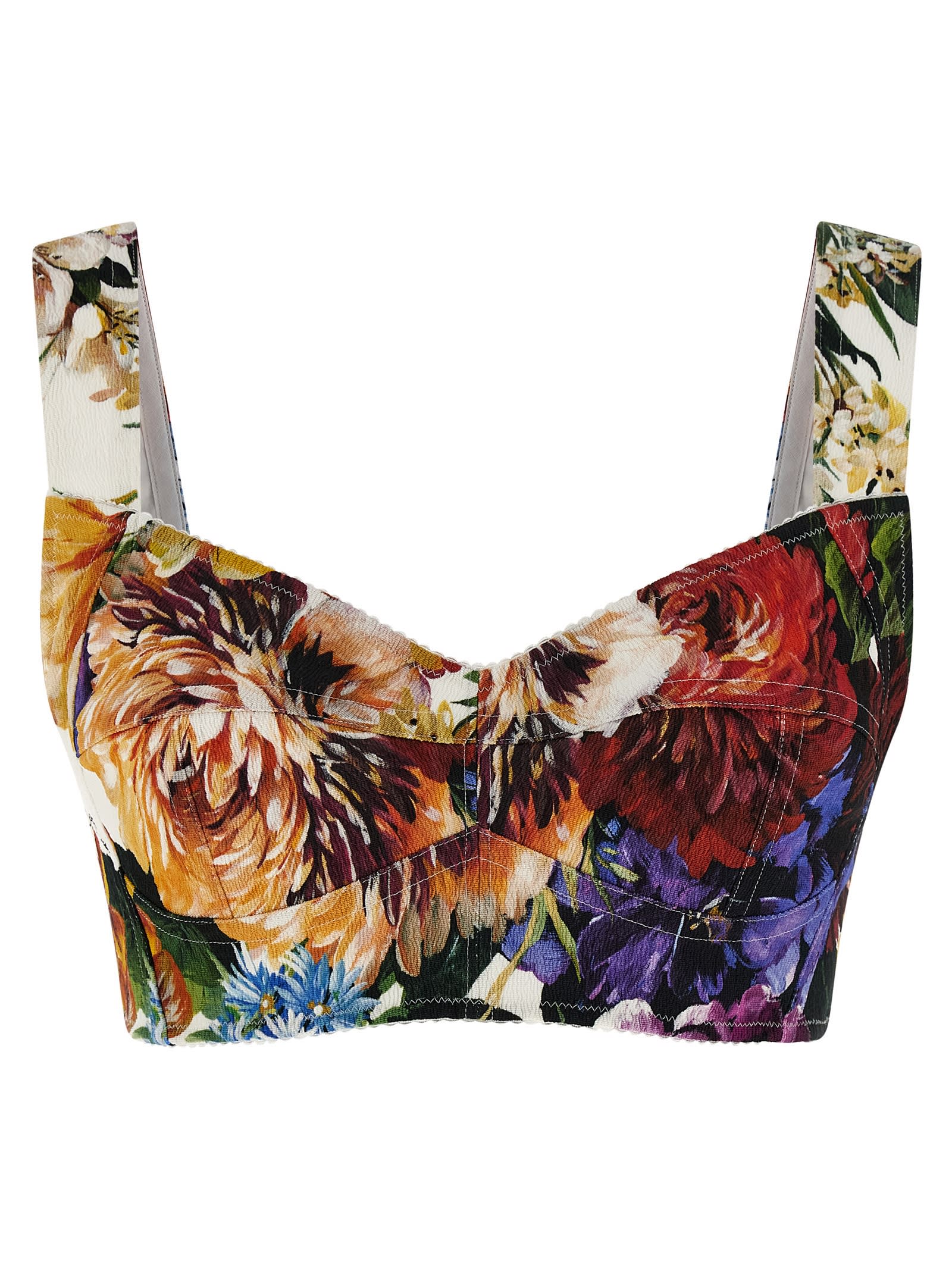 Dolce & Gabbana Bralette Mit Blumen-print In Multi