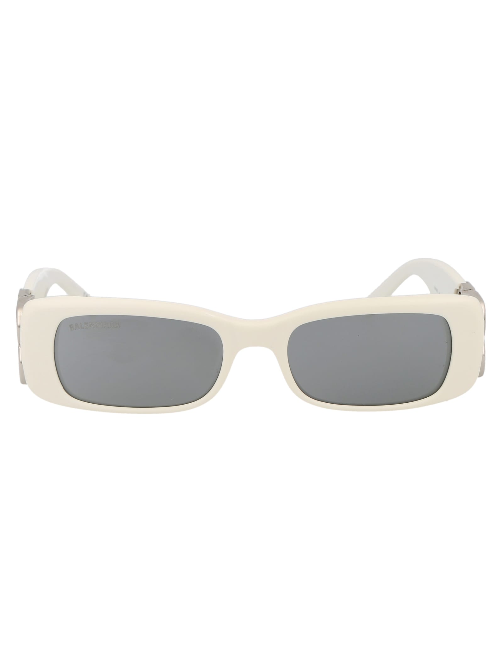 Shop Balenciaga Bb0096s Sunglasses In 020 White Silver Silver