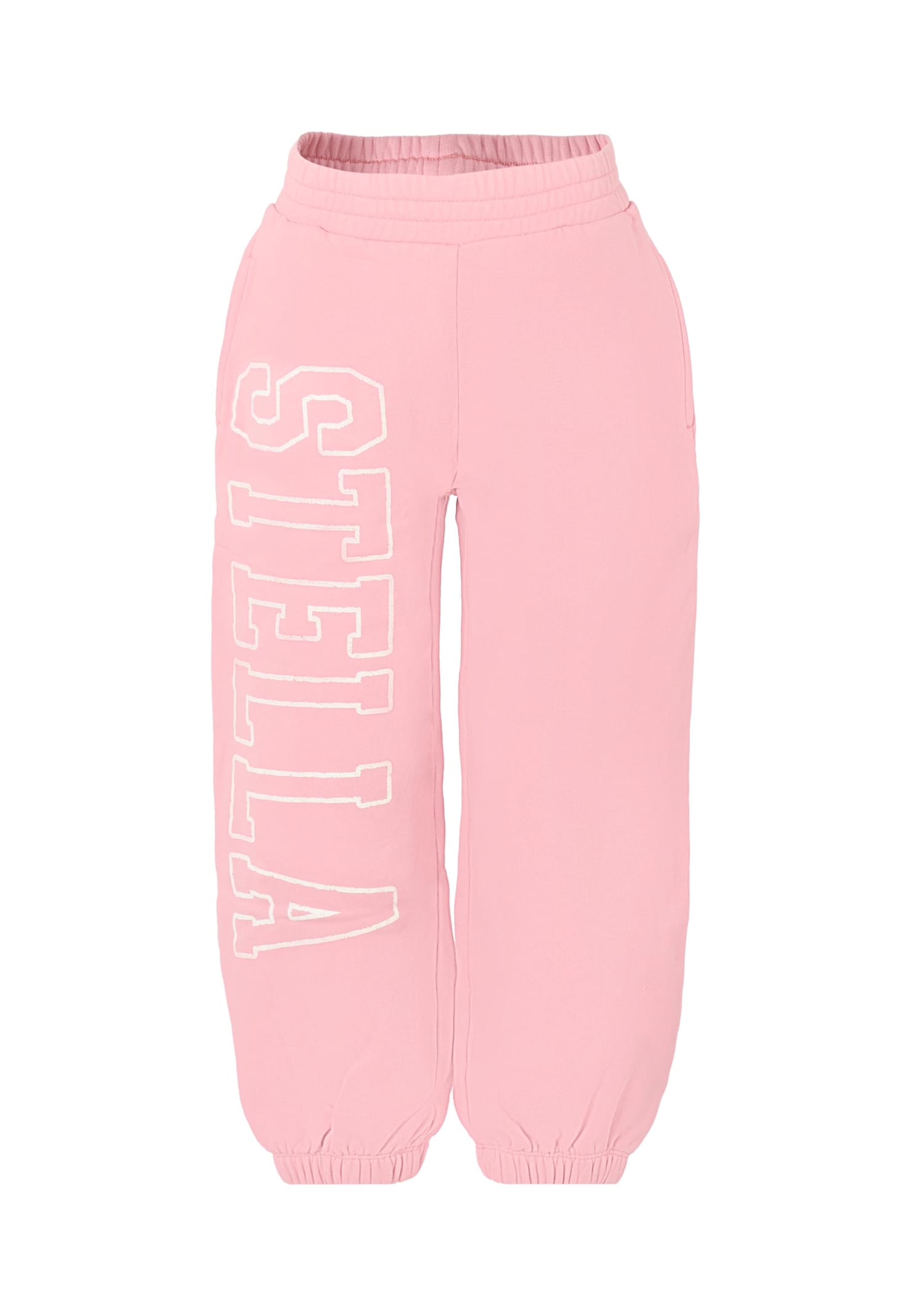 Stella Mccartney Pink Sweatpants For Girl With White Logo In Pink