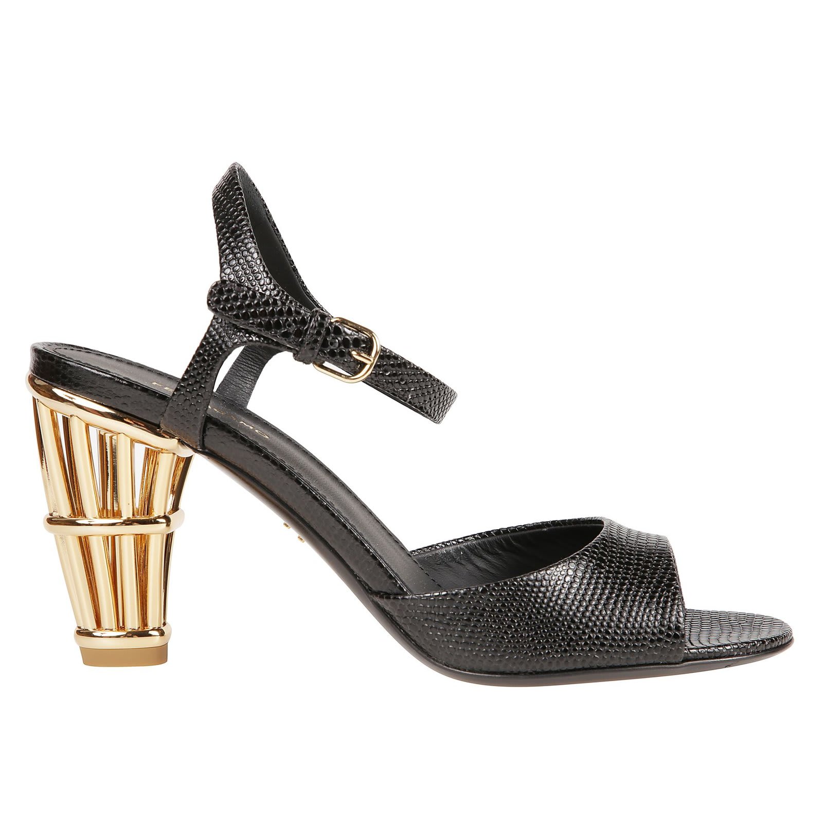 Shop Ferragamo Salvatore Ferragam Cage Heeled Sandals In Black