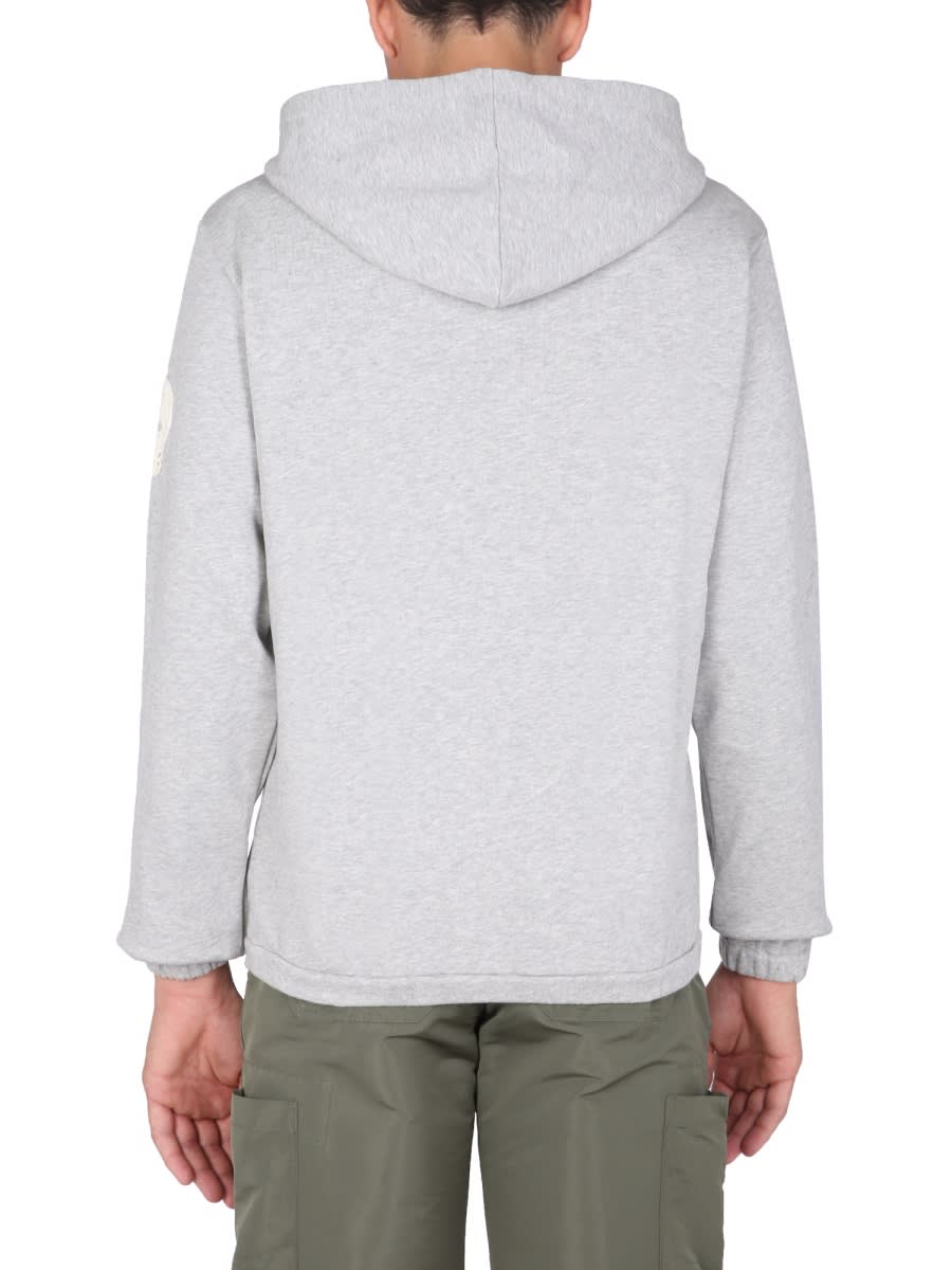 Shop Alexander Mcqueen Sweatshirt With Embroidered Skull In Grey