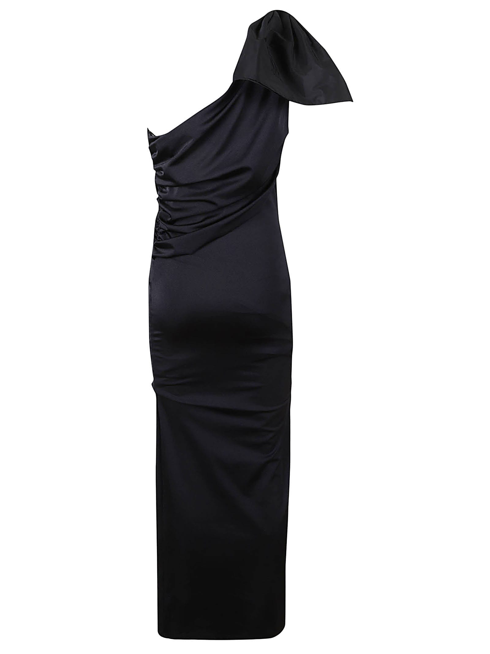 Shop Giambattista Valli One-shoulder Slim Dress In Black