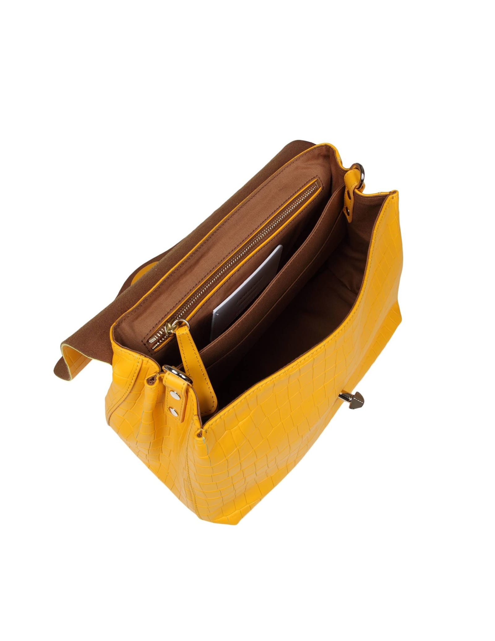 Shop Zanellato Postina S Cayman In Yellow Coconut Print Leather